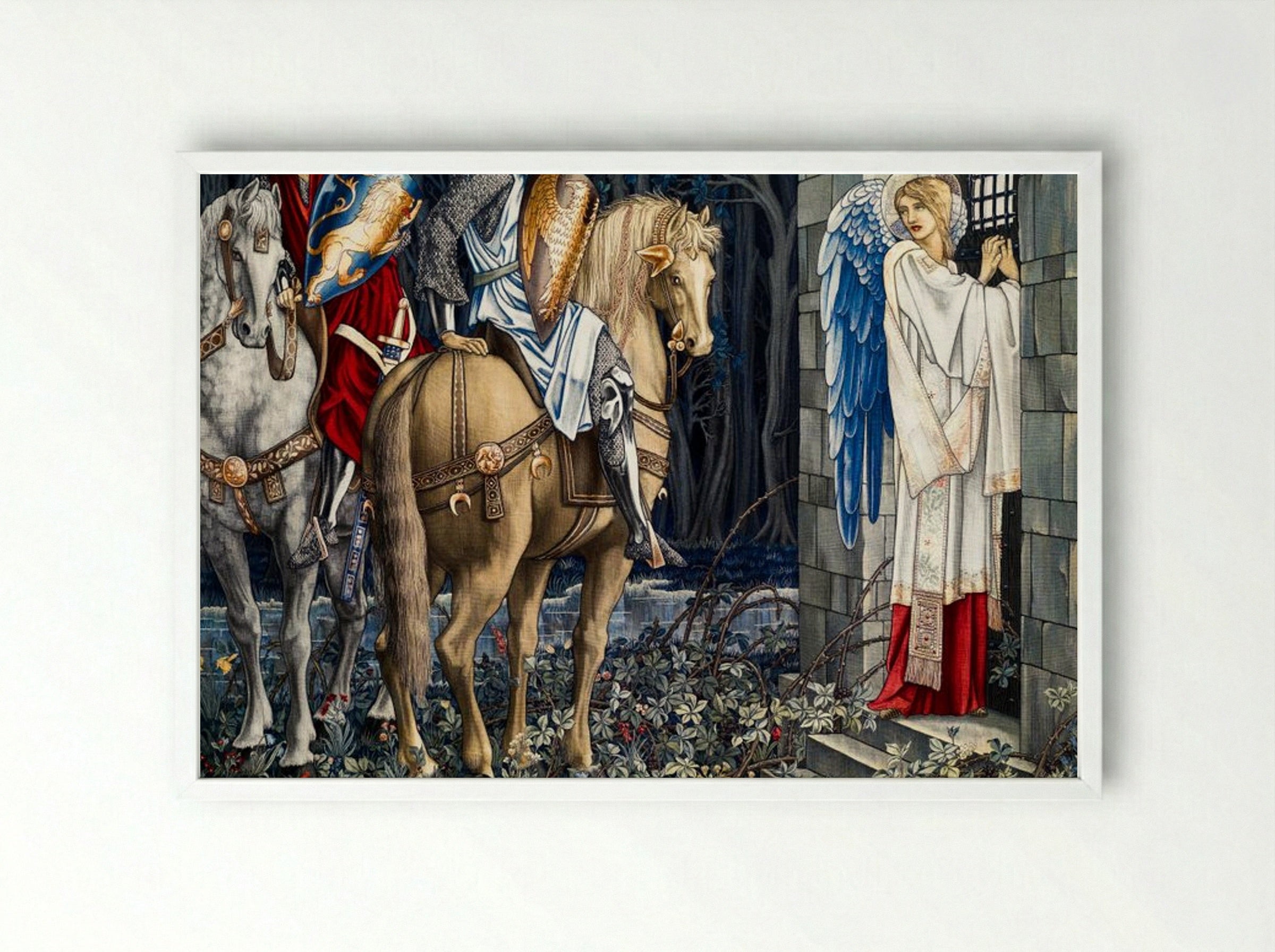 The Failure of Sir Gawaine - Edward Burne-Jones - Framed Print White