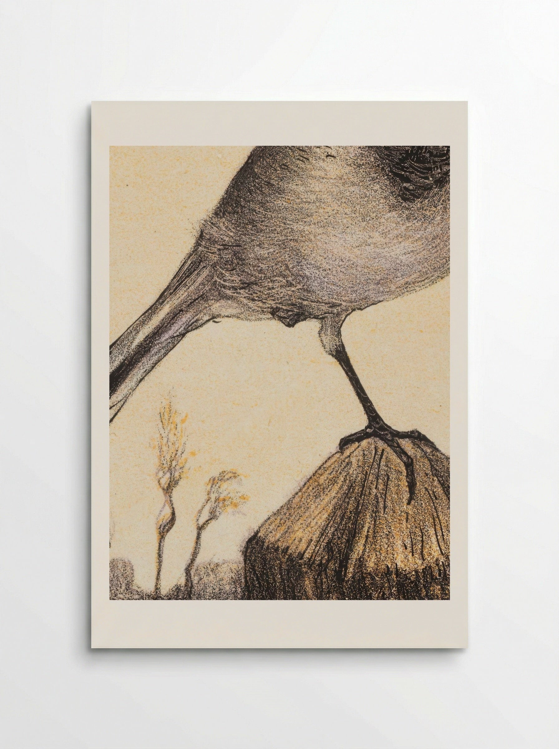 Kwikstaart op paal (Wagtail on a Post) - Theo van Hoytema - Poster