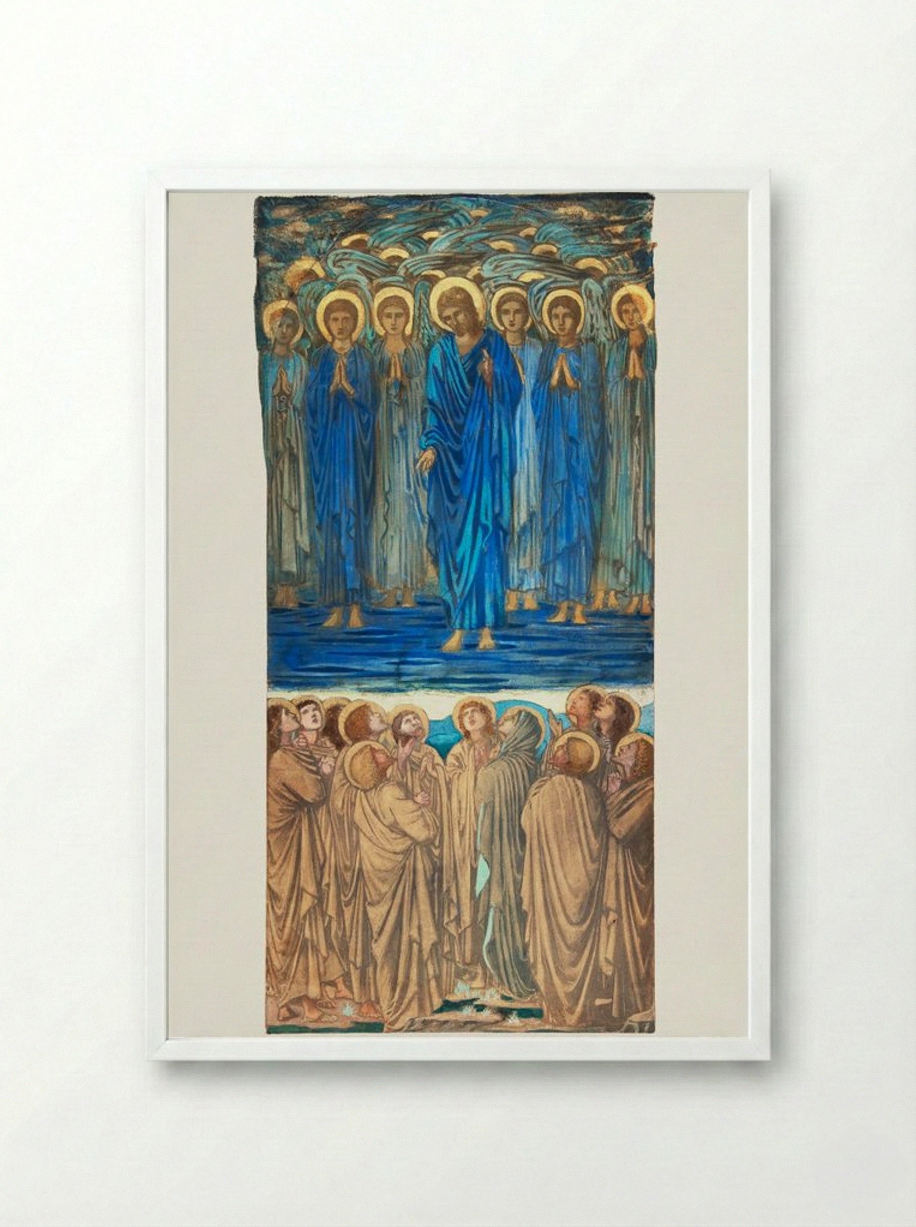 Study for 'The Ascension of Christ' - Edward Burne-Jones - Framed Print White