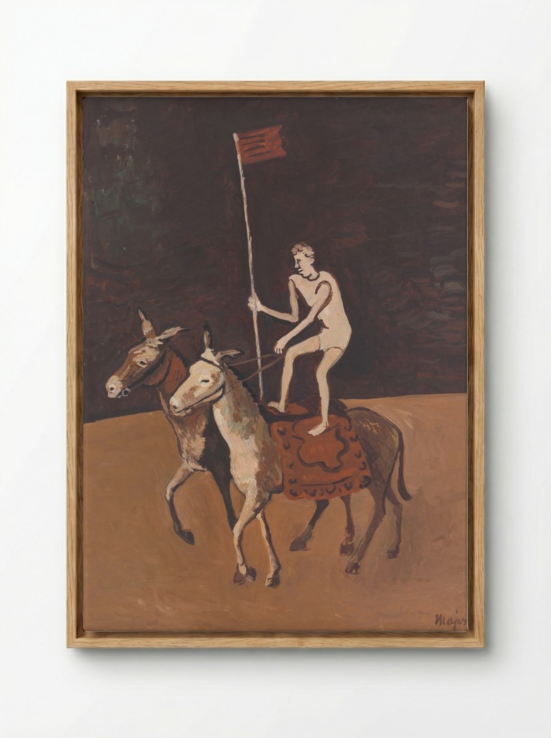 Circus Performer on Horses - Cyprián Majerník - Framed Canvas Wood