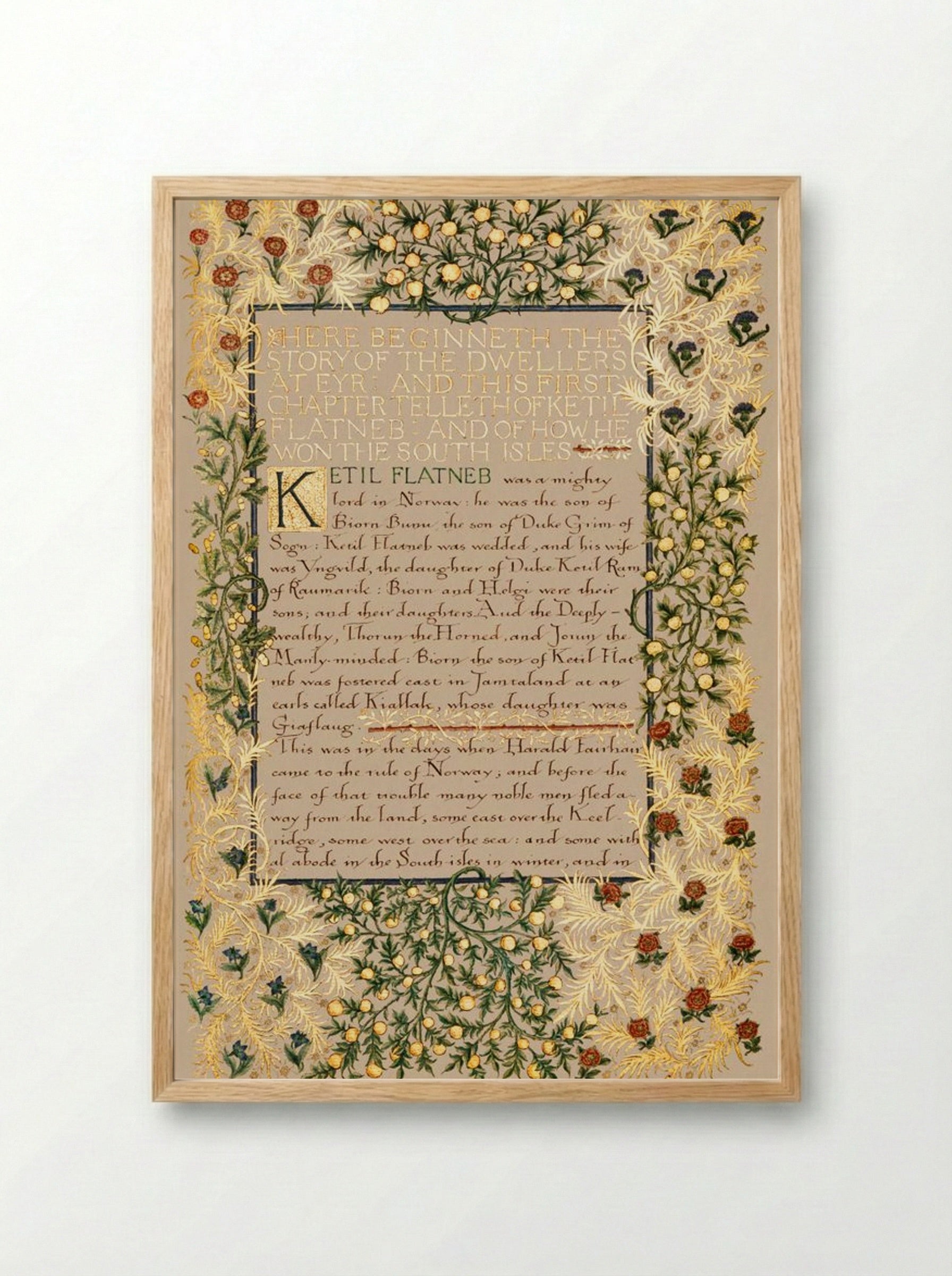 The Story of the Dwellers at Eyr - William Morris - Framed Print Wood