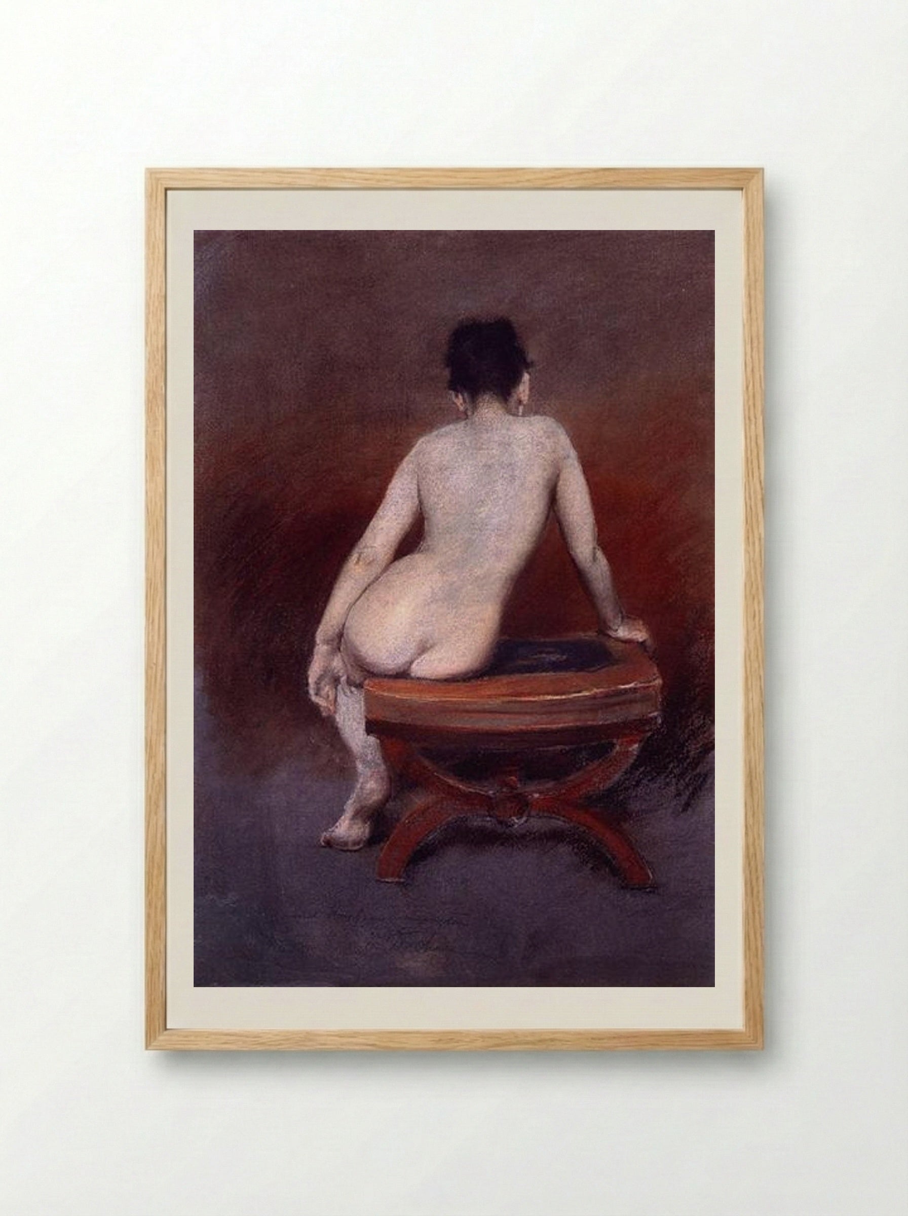 Back of a Nude - William Merritt Chase - Framed Print Wood