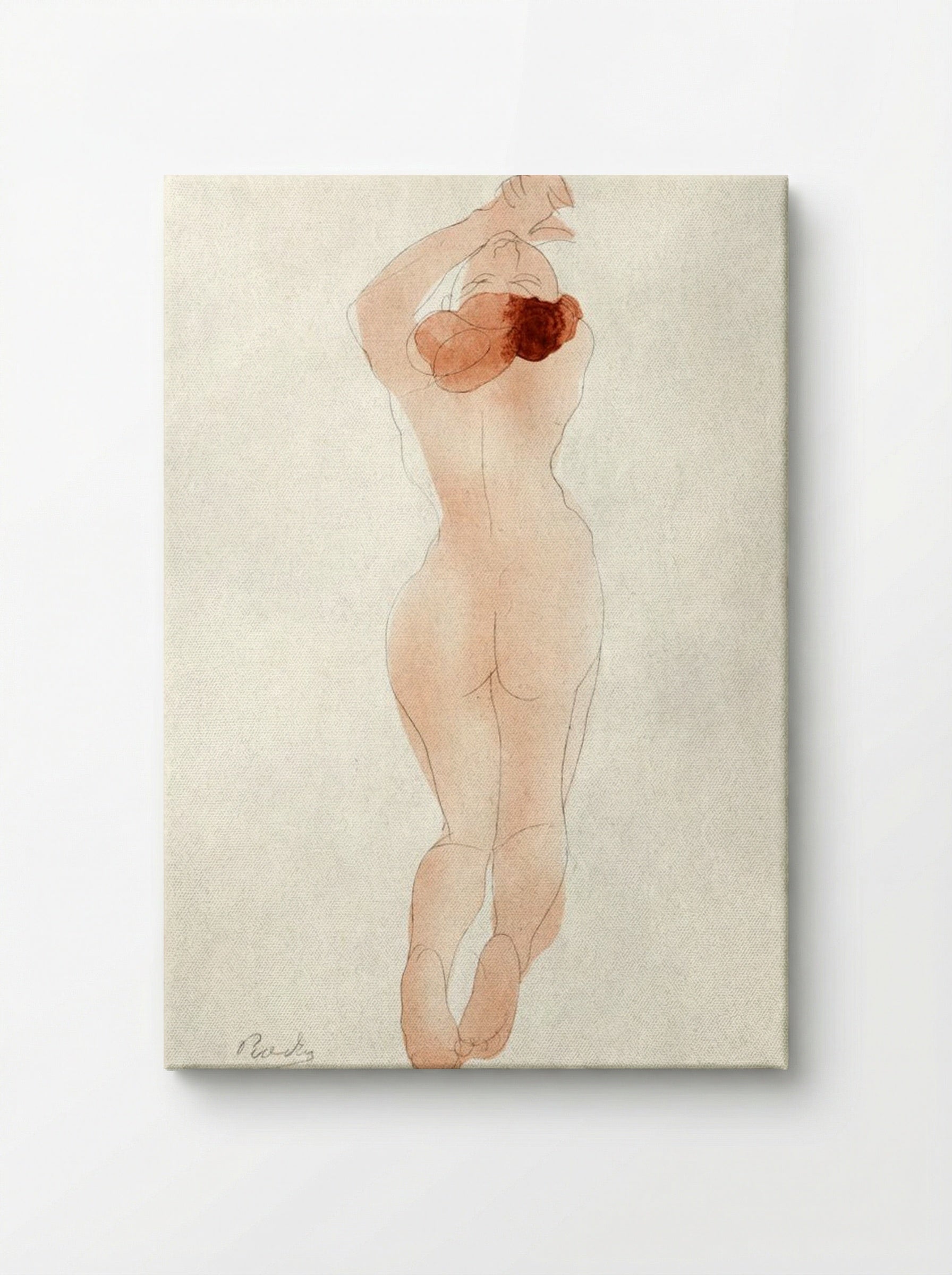 Naked Woman Showing Her Back - Auguste Rodin - Canvas