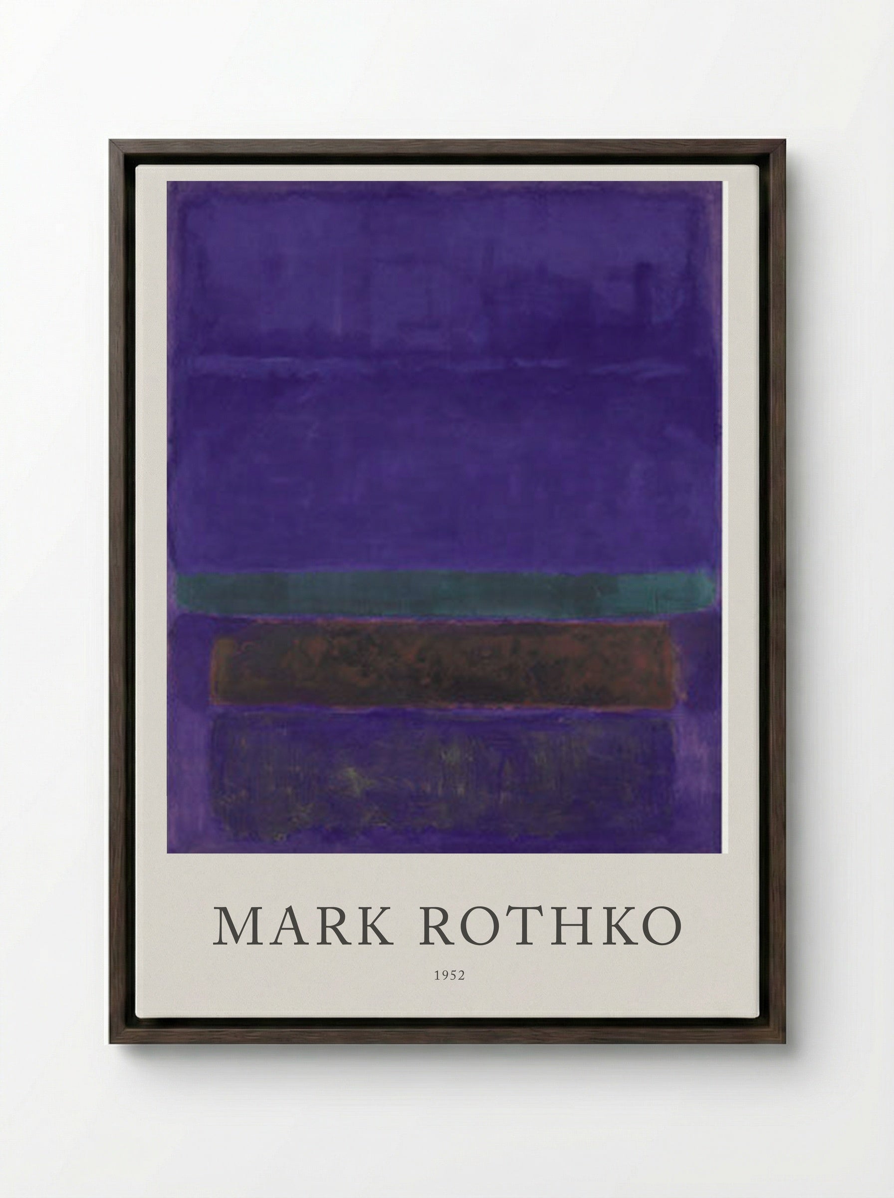 Untitled (Violet, Green and Red on Violet Ground) - Mark Rothko - Framed Canvas Dark Wood