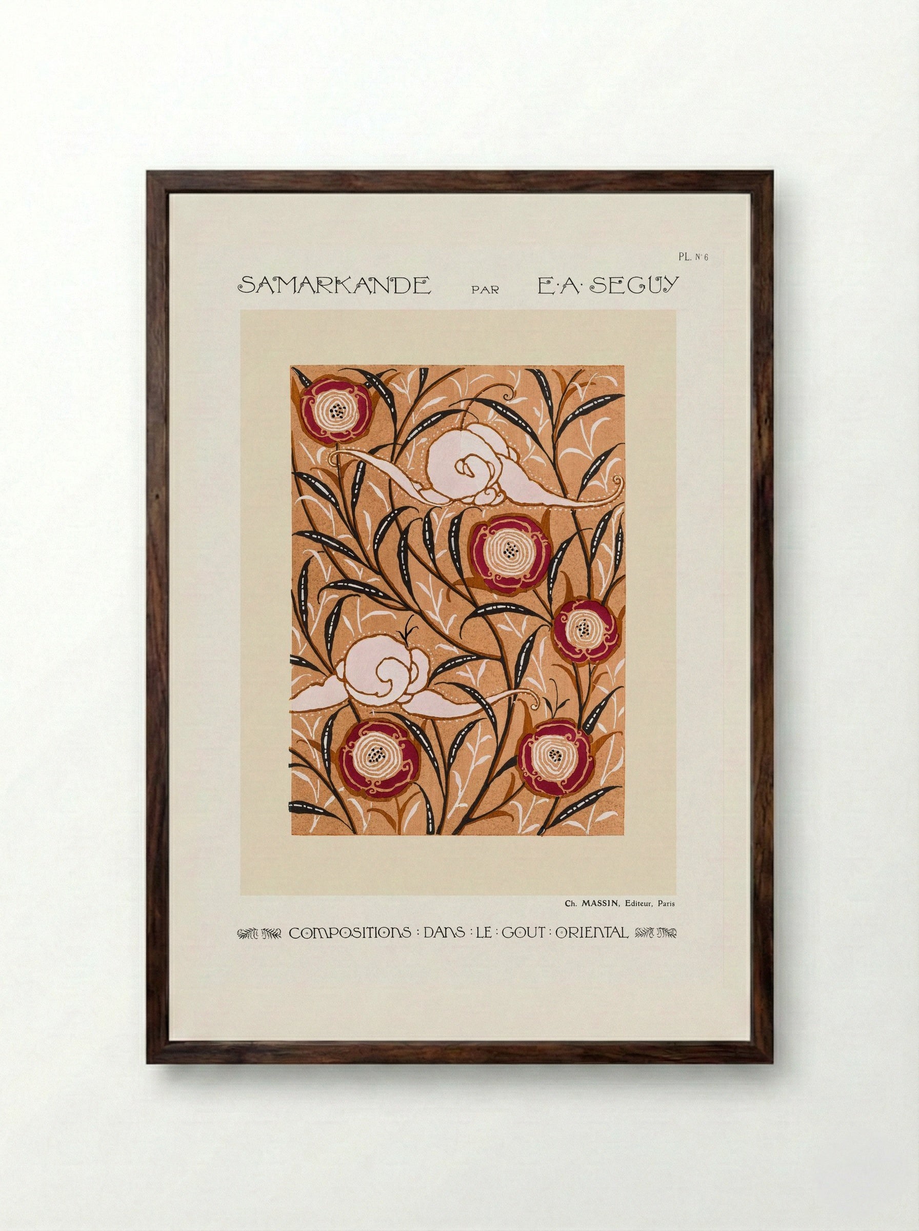 Samarkande (Plate 6, Compositions in the Oriental Style) - Émile-Allain Séguy - Framed Print Dark Wood
