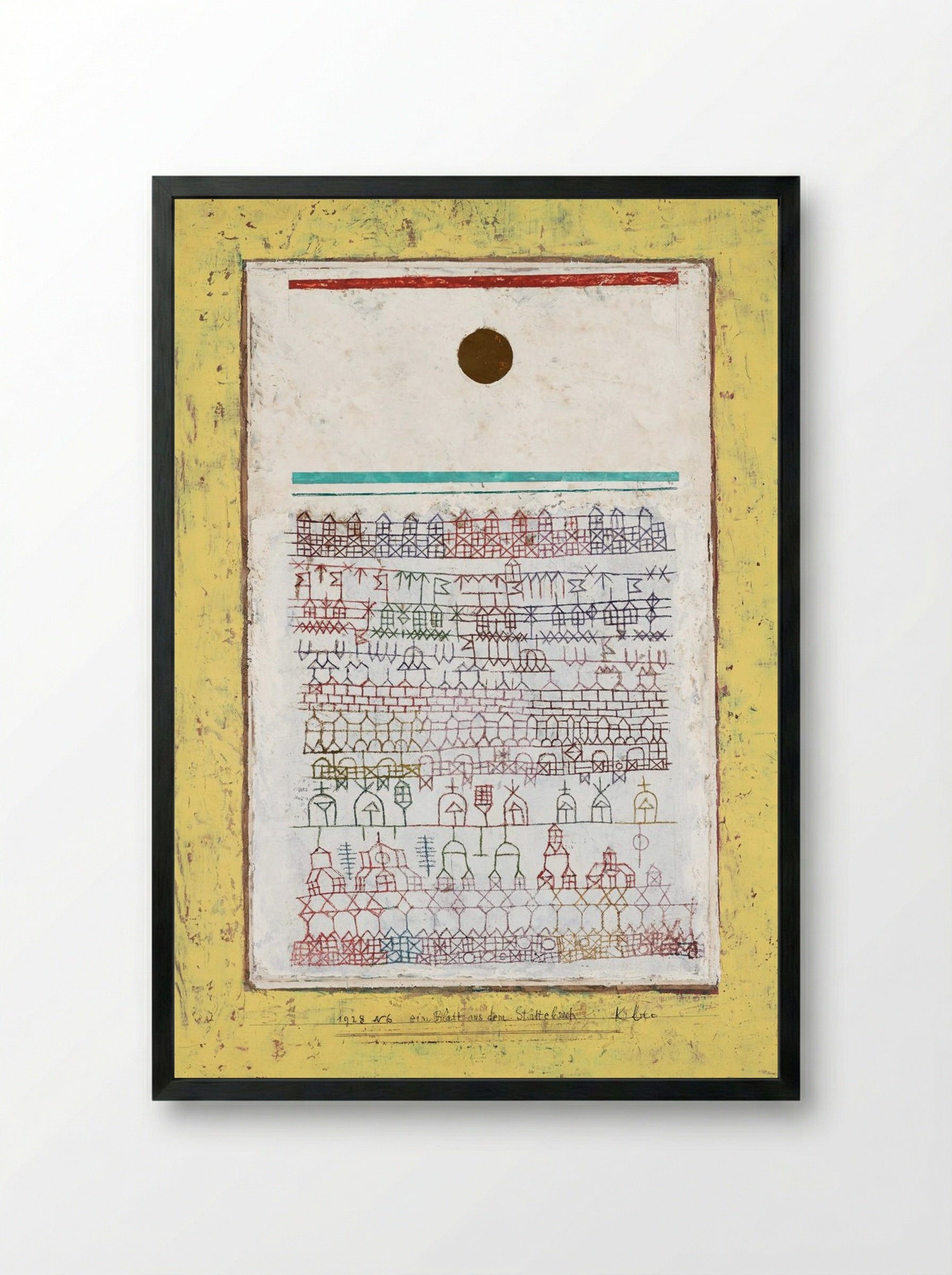 A Sheet from the City Book - Paul Klee - Framed Print Black