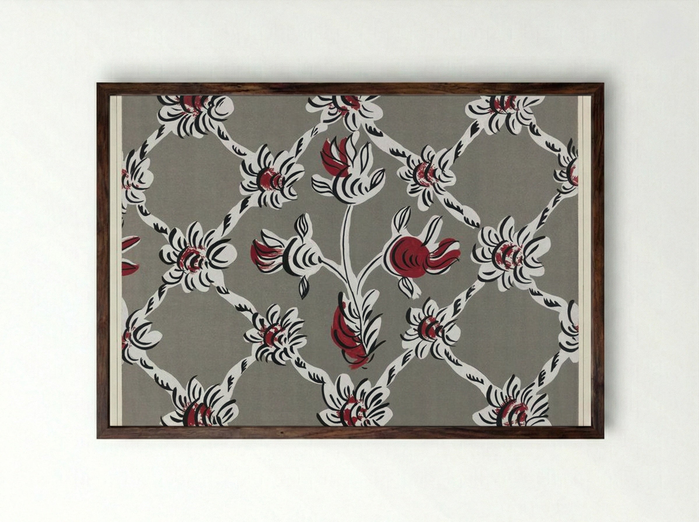 Hand-Painted Wall - Martin Partyka - Framed Print Dark Wood