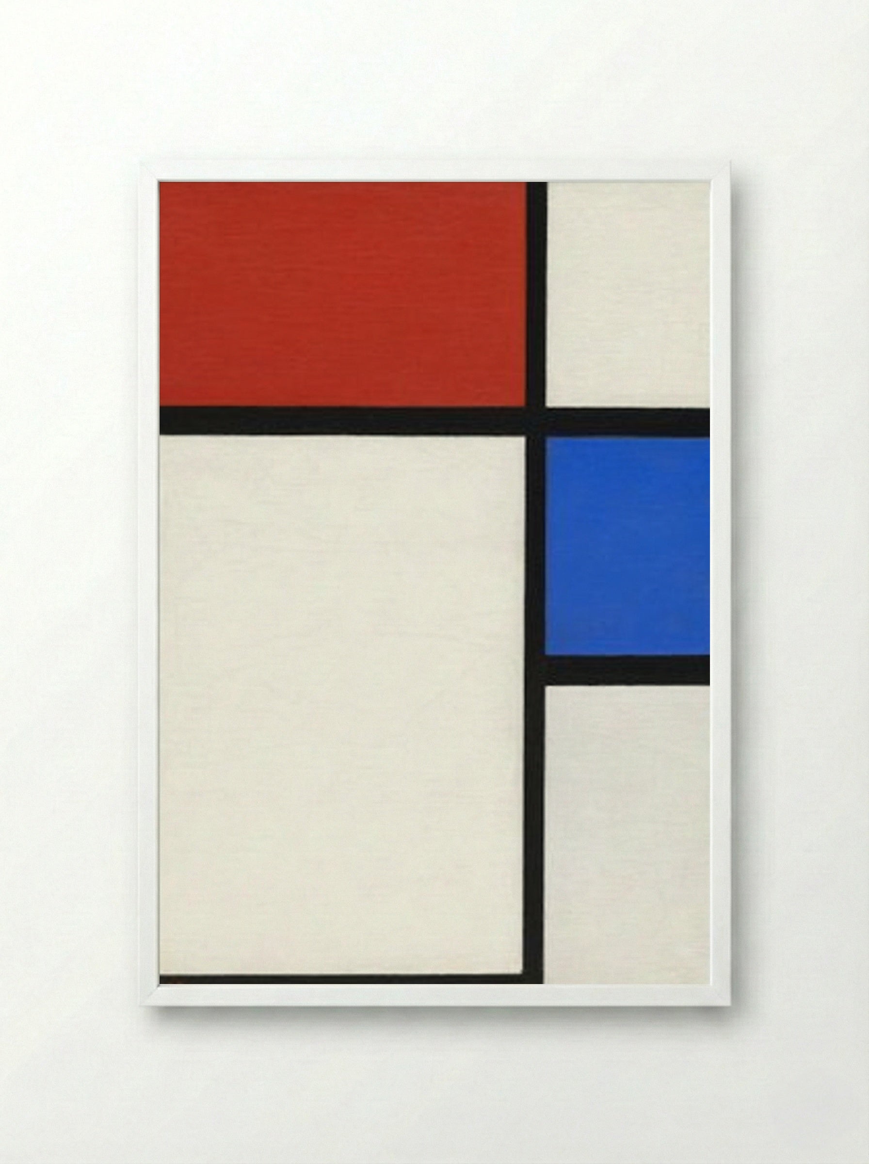 Composition No. II with Red and Blue - Piet Mondrian - Framed Print White
