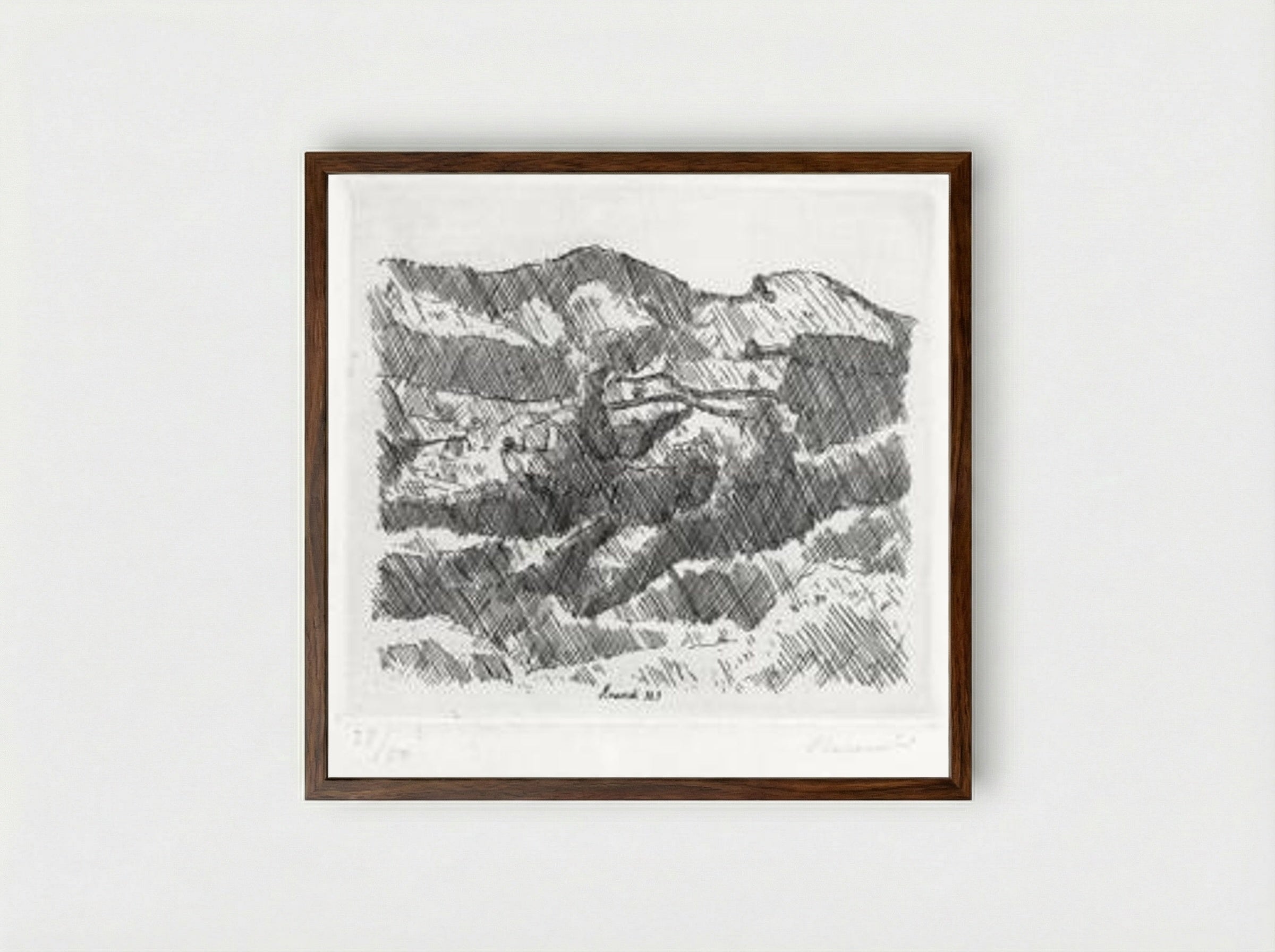 Monti di Grizzana - Giorgio Morandi - Framed Print Dark Wood