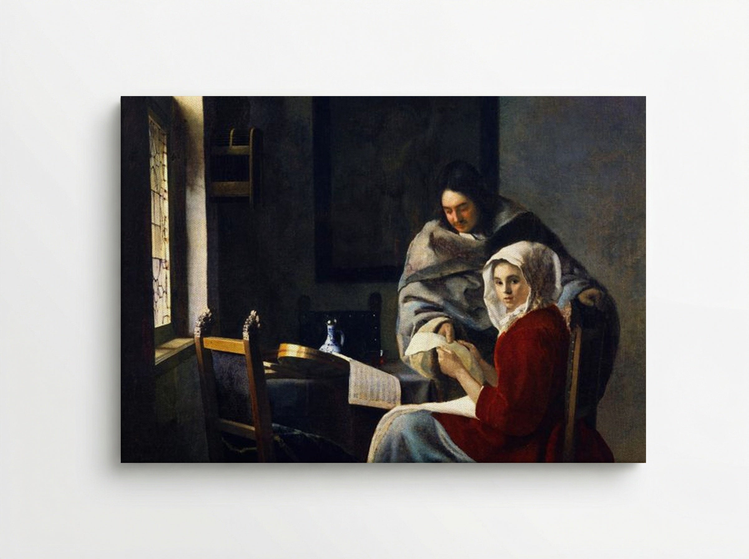 Girl Interrupted at Her Music - Johannes Vermeer - Canvas