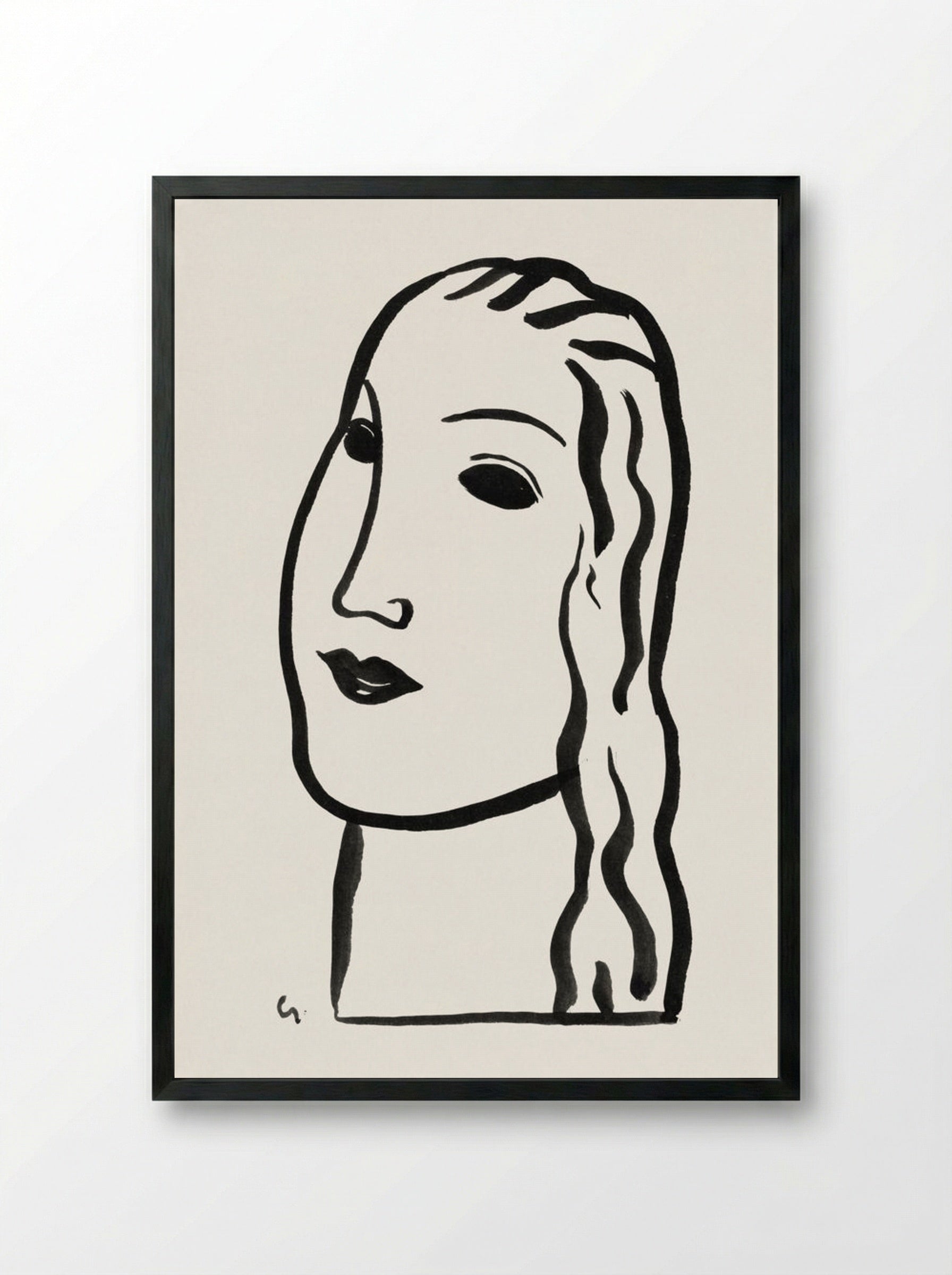 Woman's Head - Leo Gestel - Framed Print Black