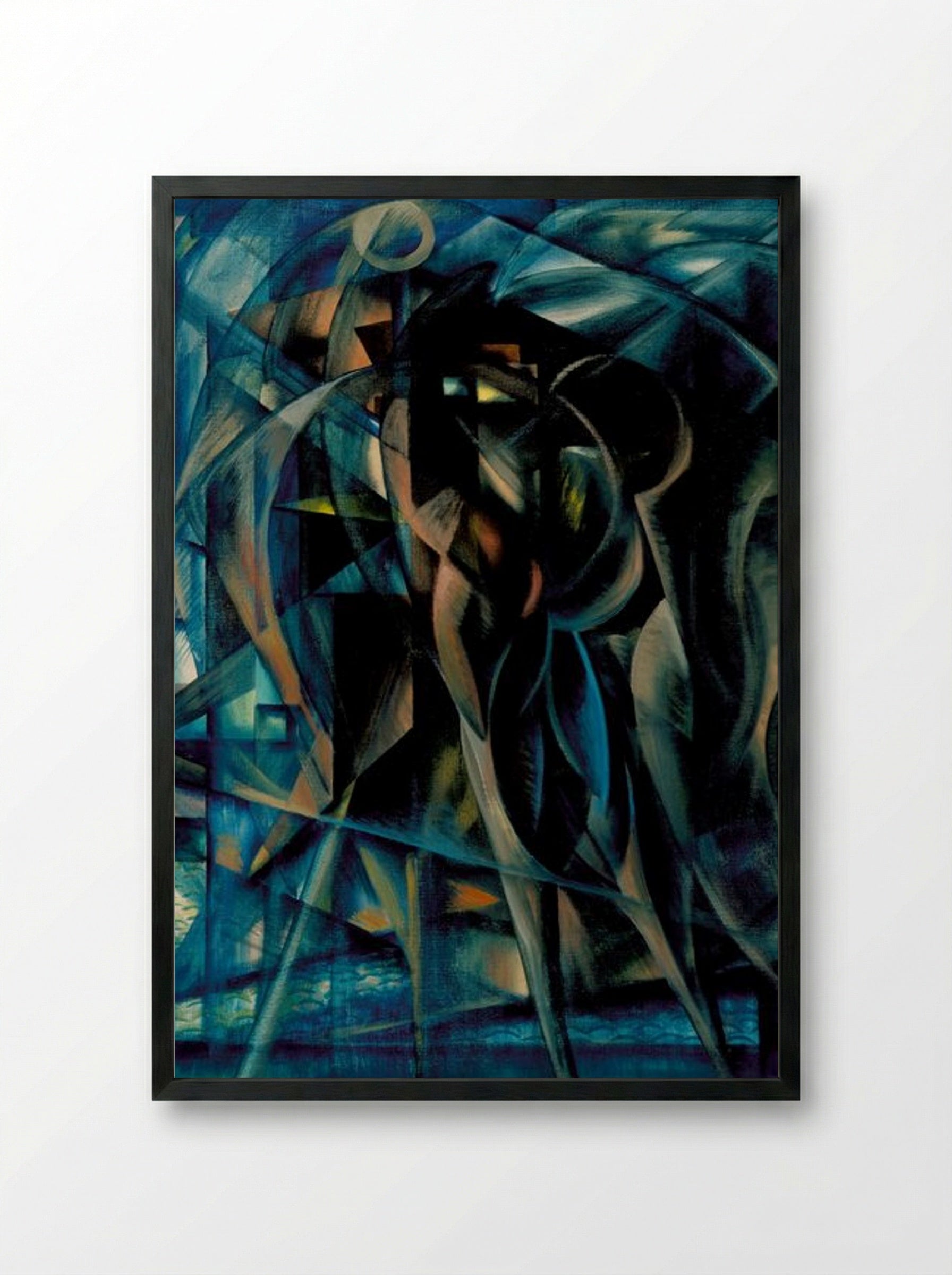Figures in Blue - Benjamin F. Berlin - Framed Print Black