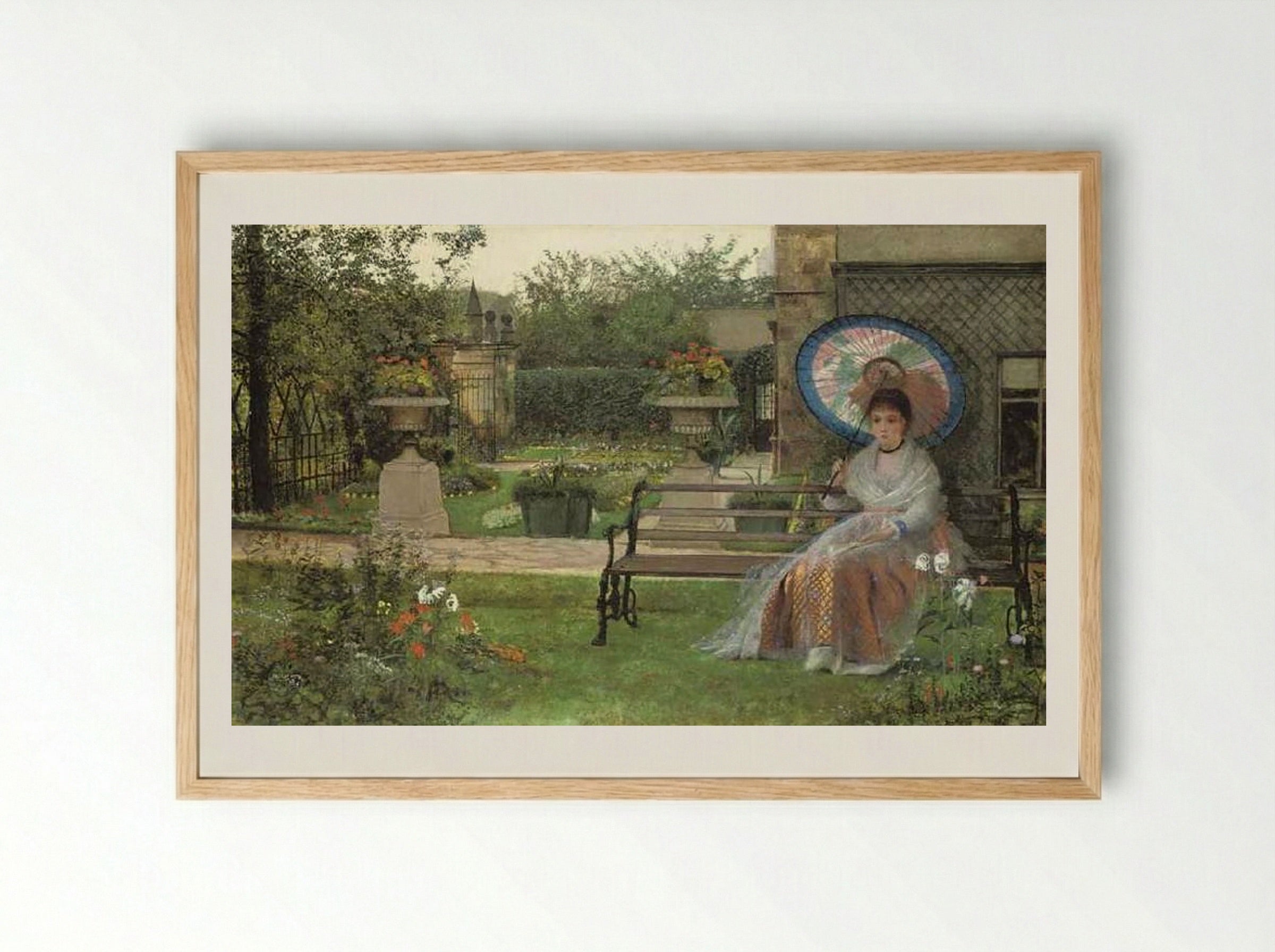 In the Pleasaunce - John Atkinson Grimshaw - Framed Print Wood