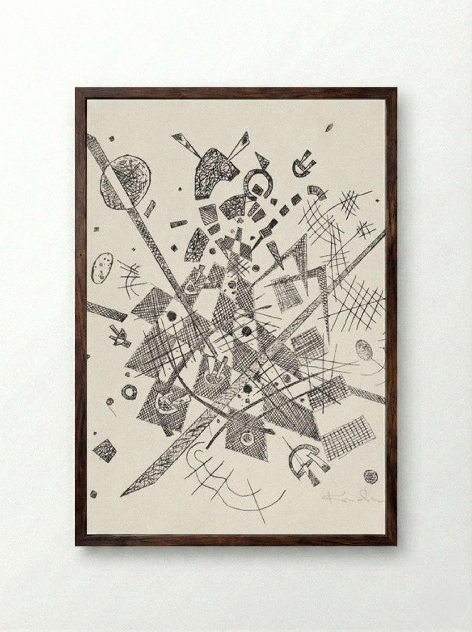 Kleine Welten IX (Small Worlds IX) - Wassily Kandinsky - Framed Print Dark Wood