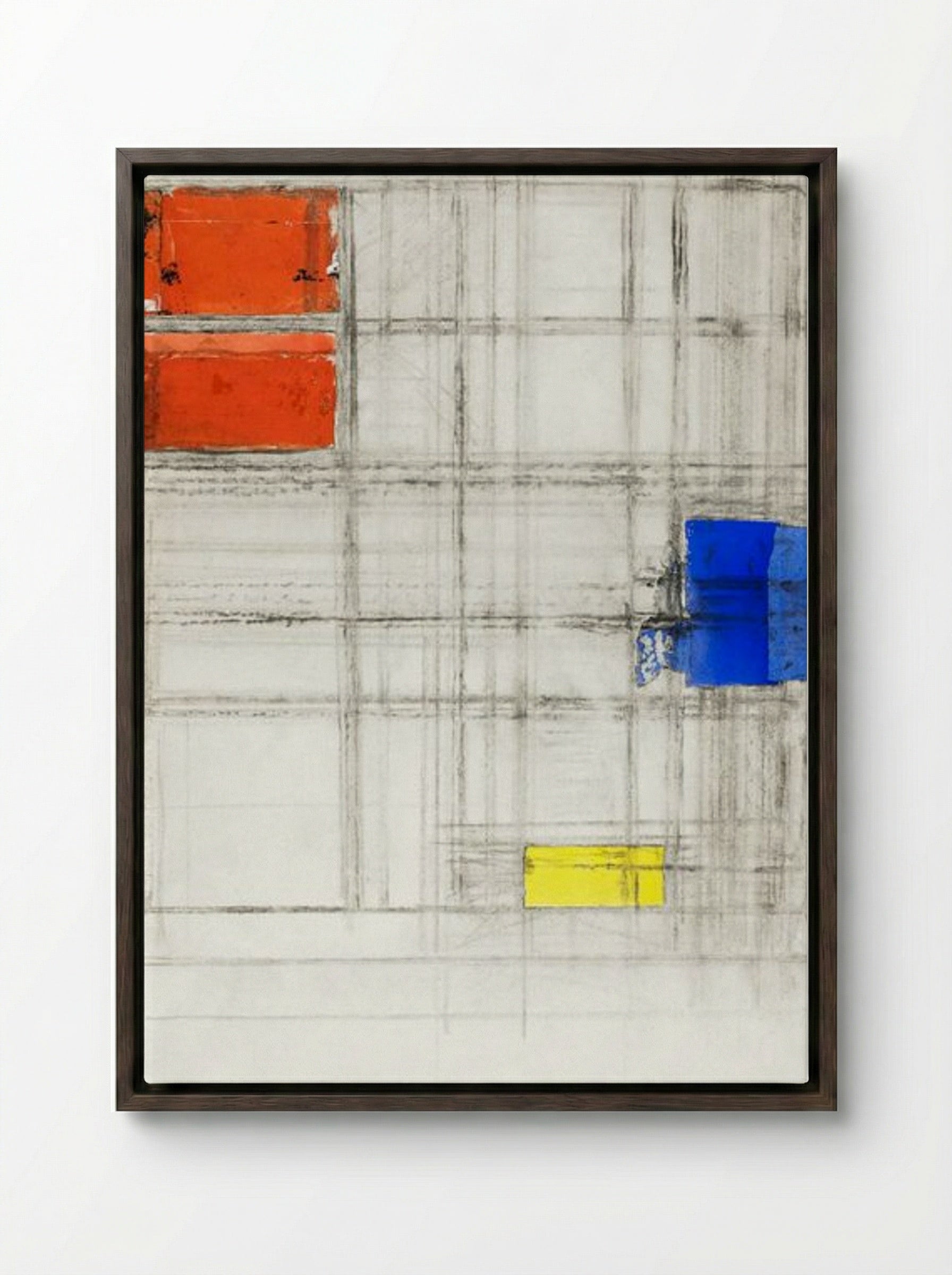 Study for a Composition - Piet Mondrian - Framed Canvas Dark Wood