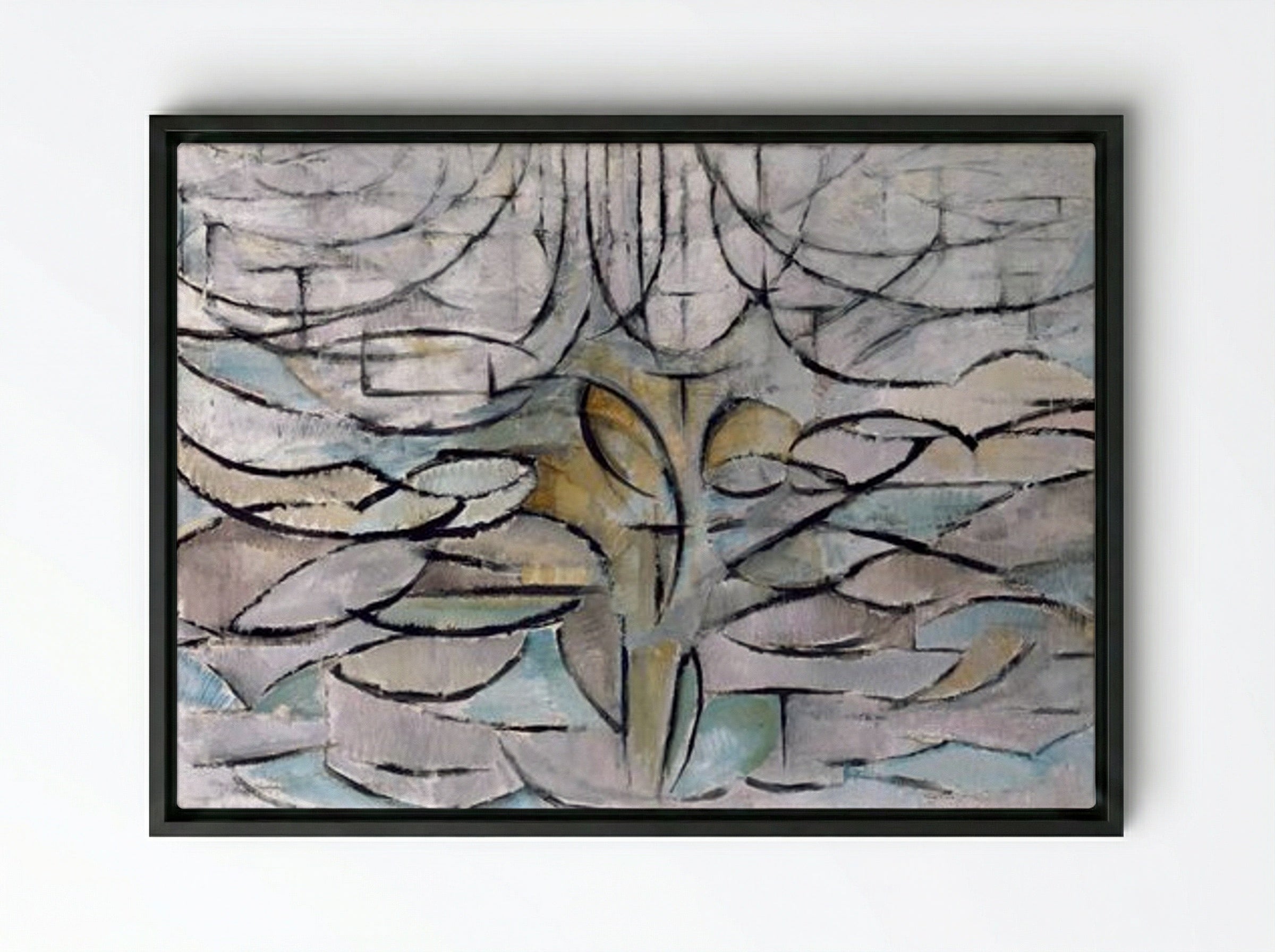 The Flowering Apple Tree - Piet Mondrian - Framed Canvas Black