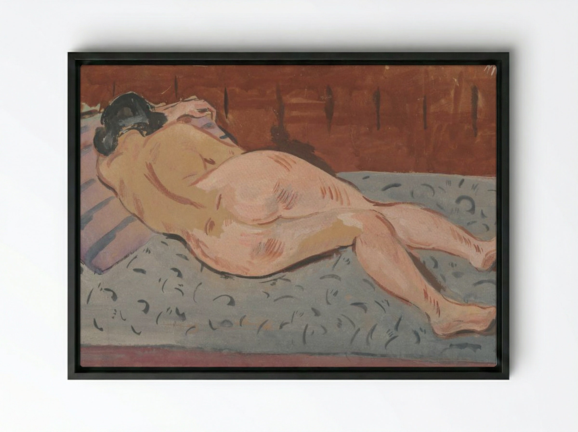 Reclining Nude - Cyprián Majerník - Framed Canvas Black