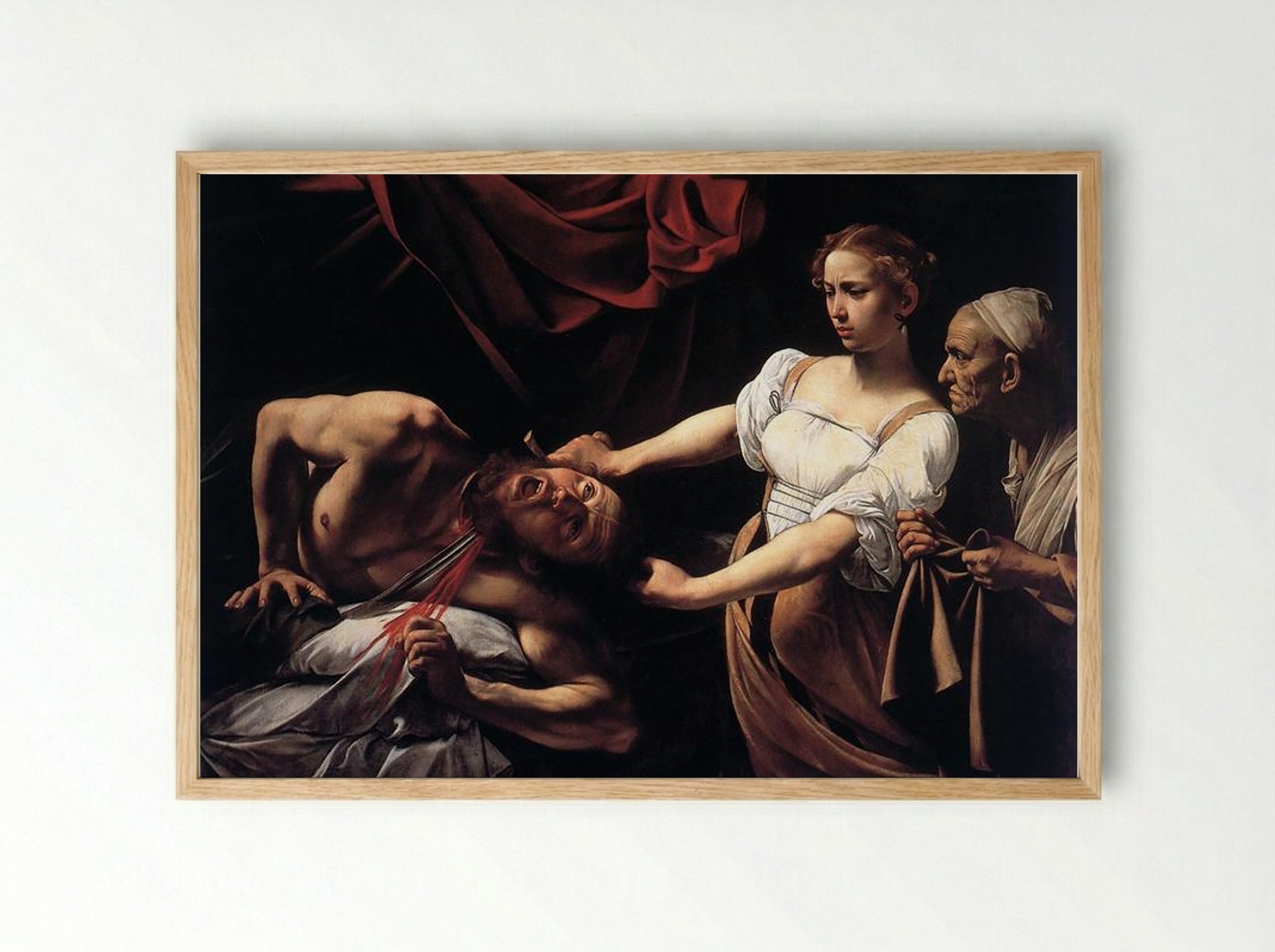 Judith Beheading Holofernes - Caravaggio - Framed Print Wood