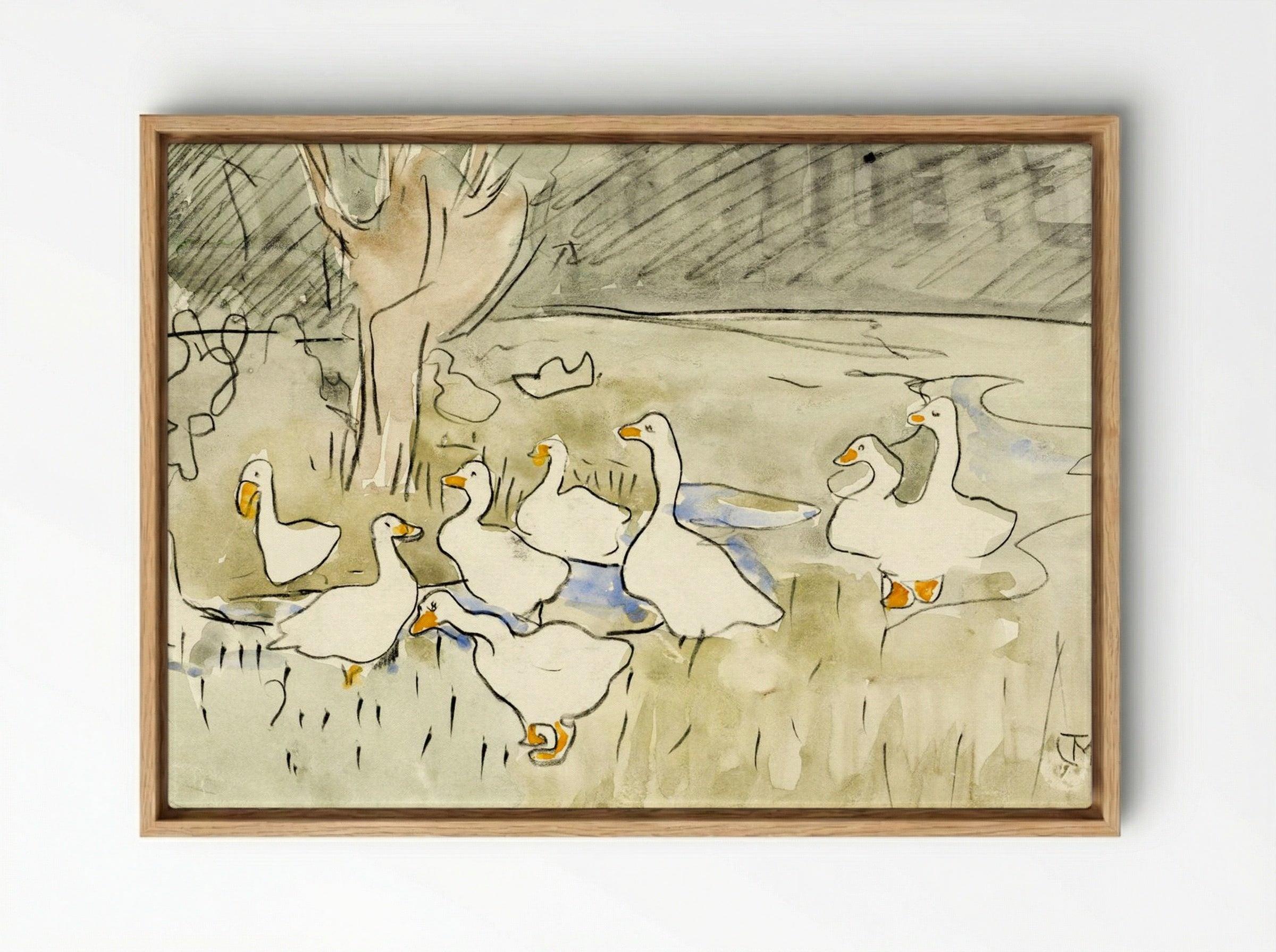 Ducks - Theo van Hoytema - Framed Canvas Wood