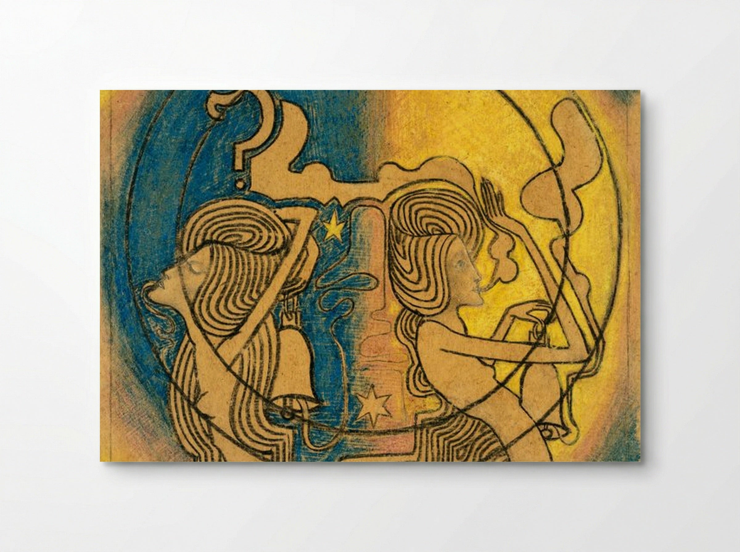 Two Stylized Female Figures with Clock in Hand - Jan Toorop - Poster