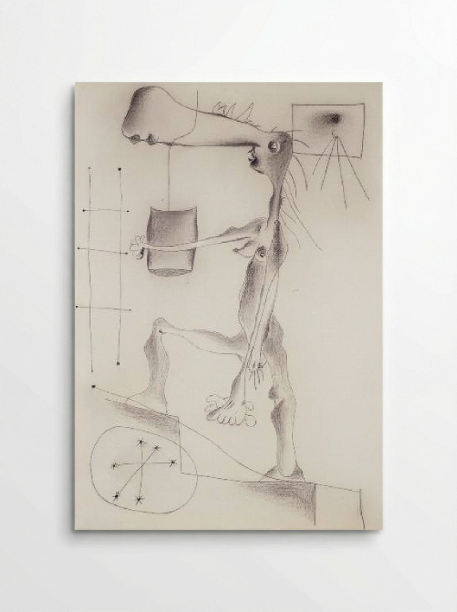 Naked Woman Climbing a Staircase - Joan Miró - Poster