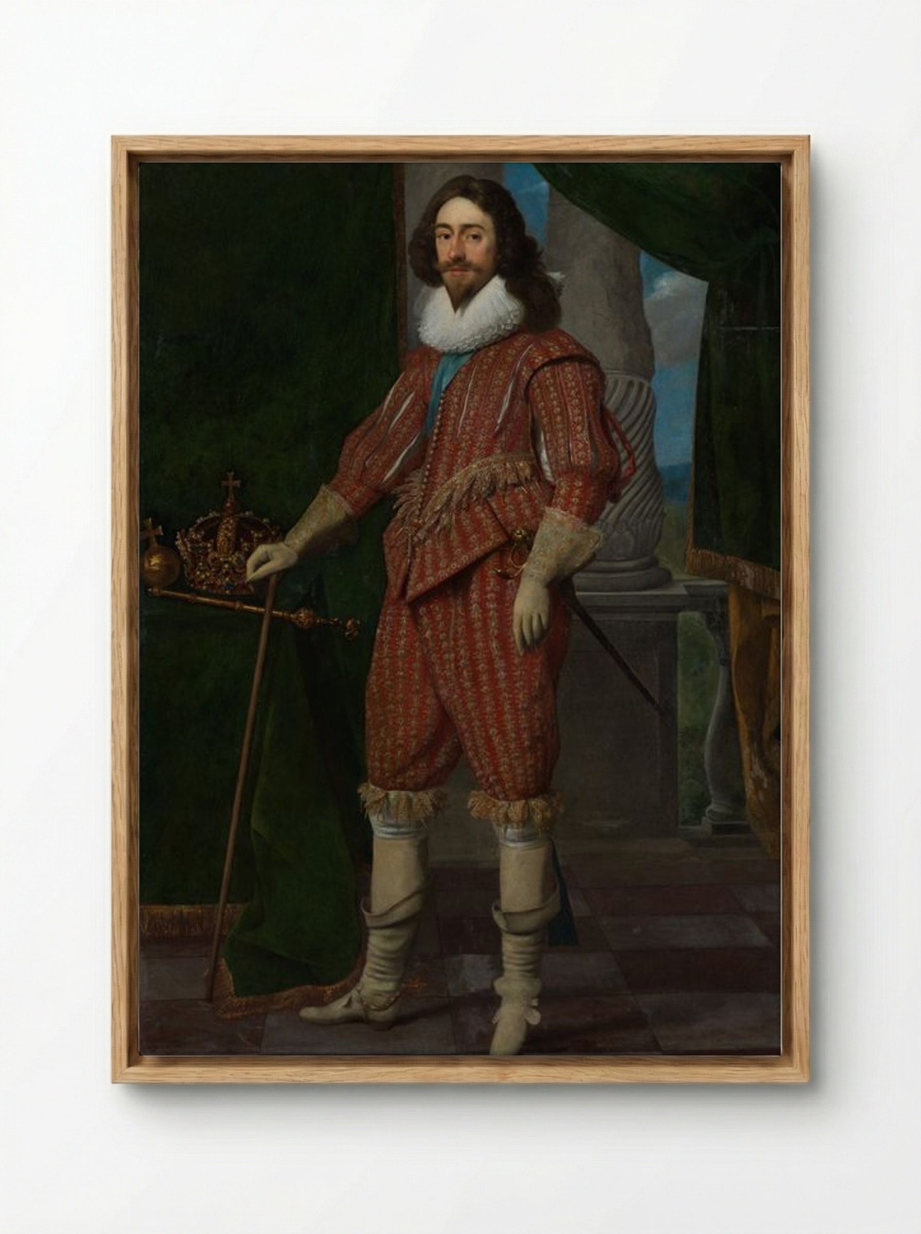 Charles I, King of England - Daniel Mijtens - Framed Canvas Wood