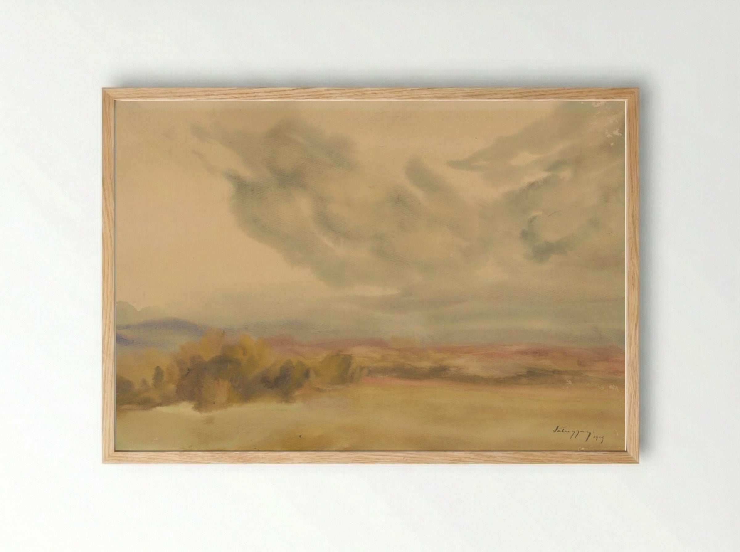 Clouds Over a Plain - Zolo Palugyay - Framed Print Wood