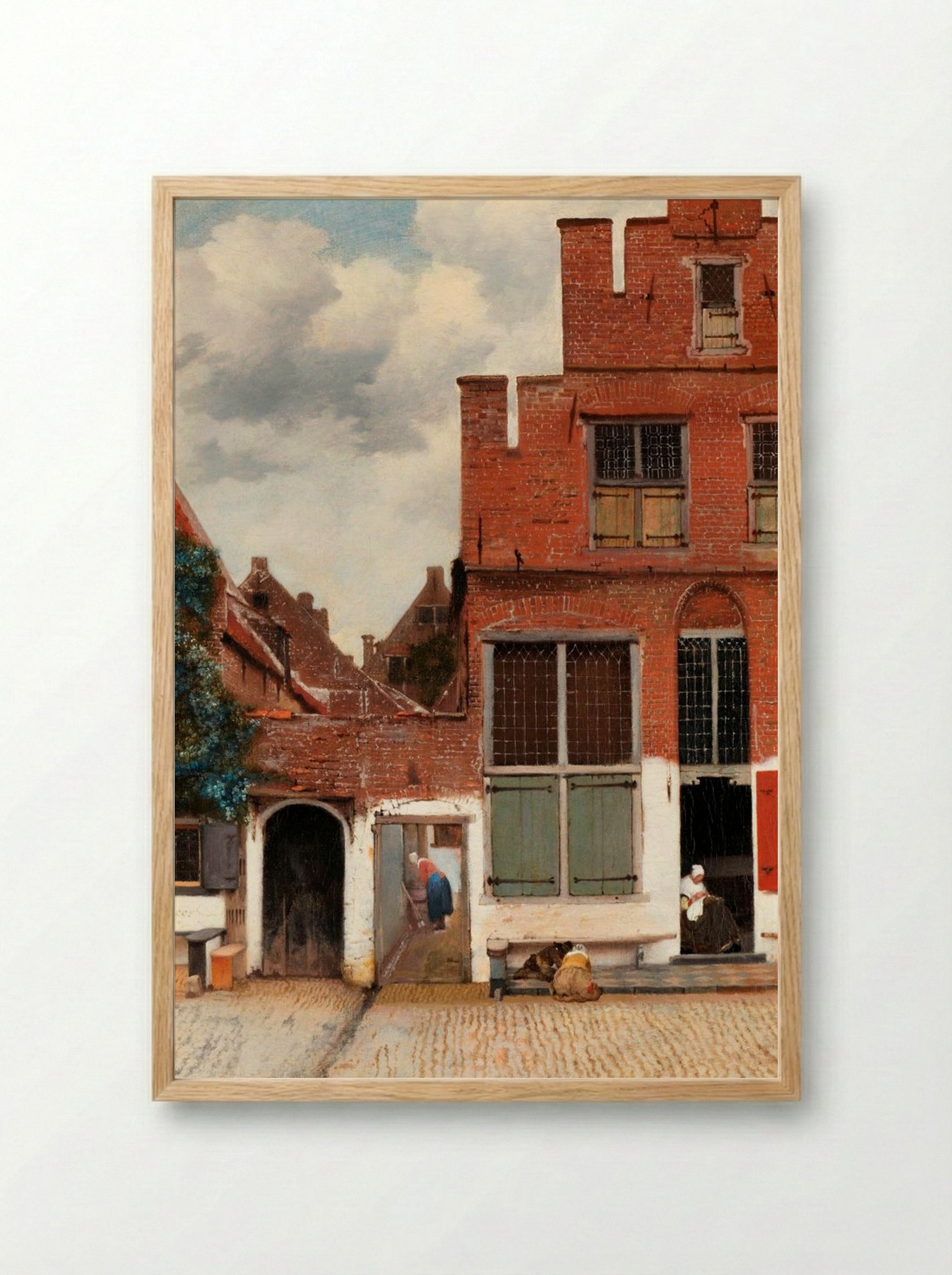 The Little Street - Johannes Vermeer - Framed Print Wood