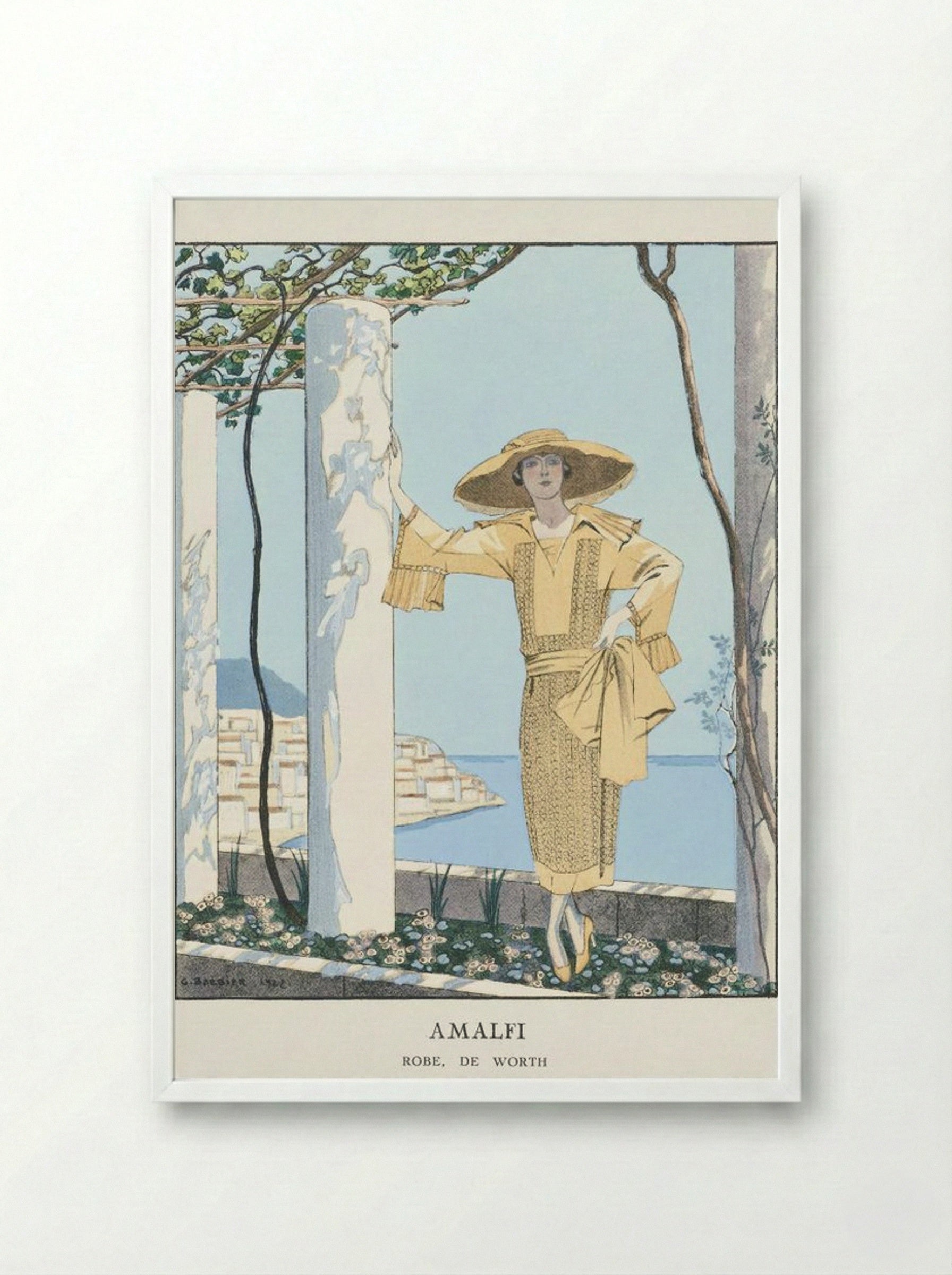 Amalfi, Robe de Worth - George Barbier - Framed Print White