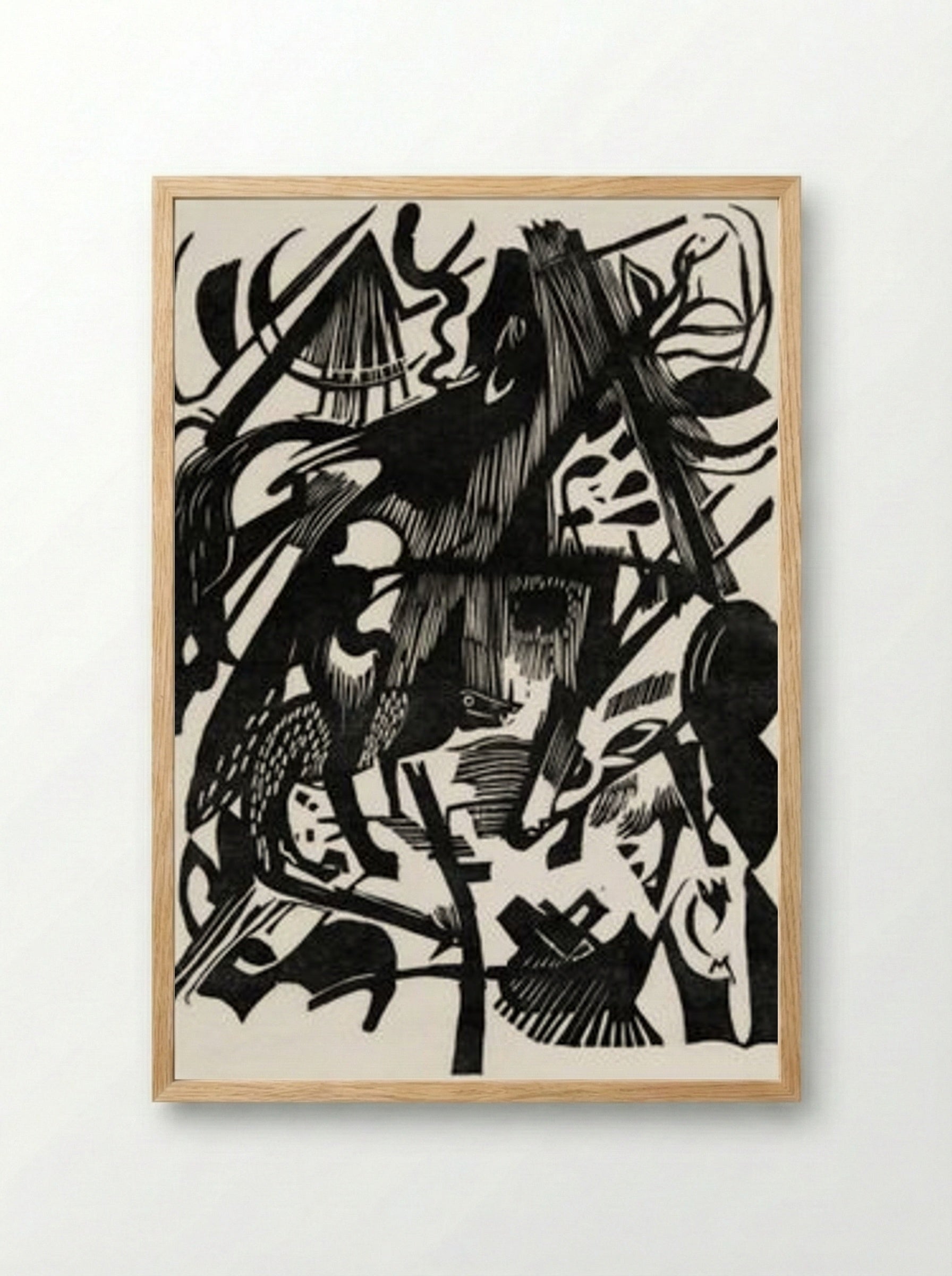 Birth of the Wolves - Franz Marc - Framed Print Wood