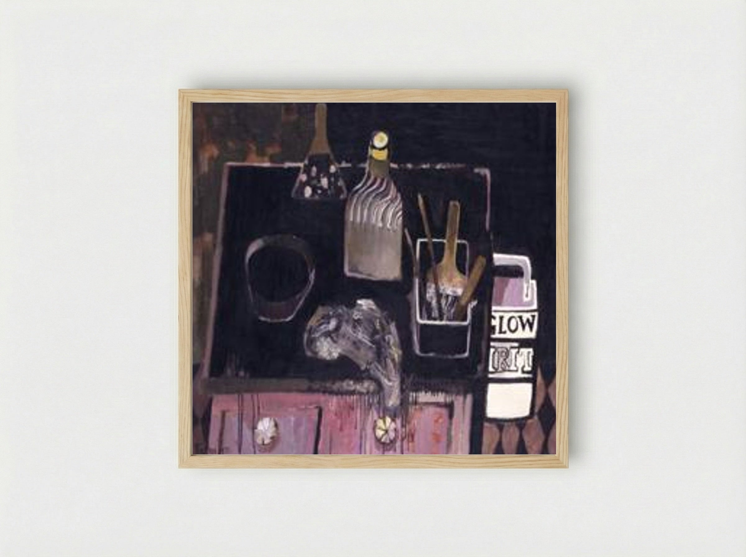 The Etching Table - Mary Fedden - Framed Print Wood