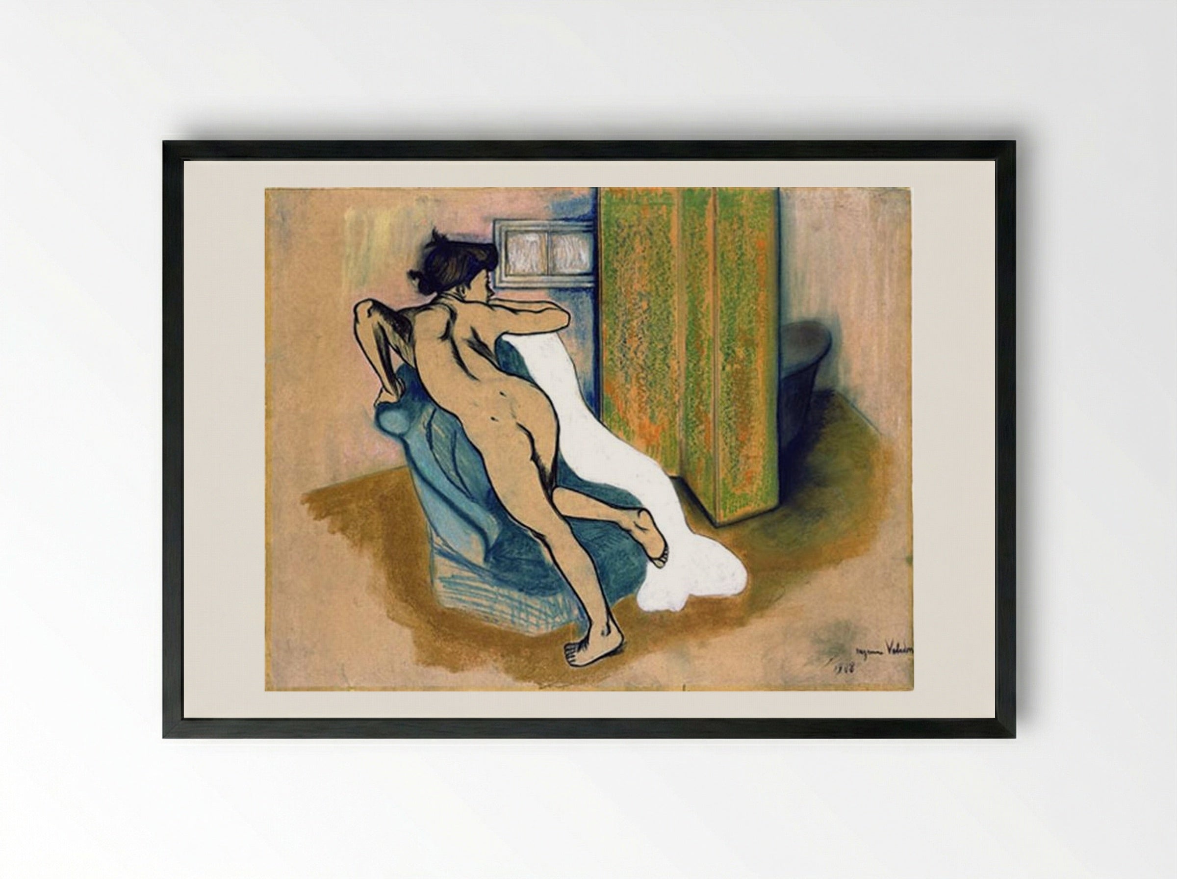 After the Bath - Suzanne Valadon - Framed Print Black