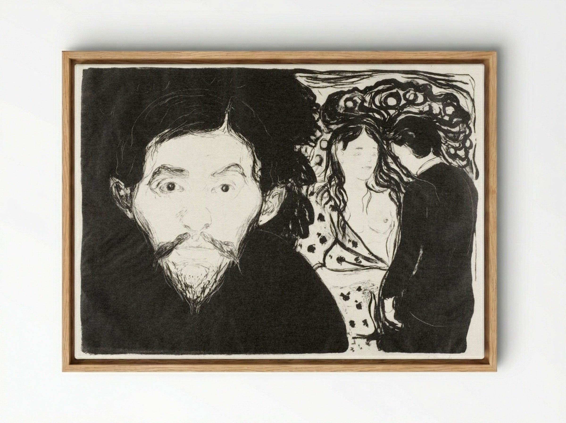 Jealousy I - Edvard Munch - Framed Canvas Wood