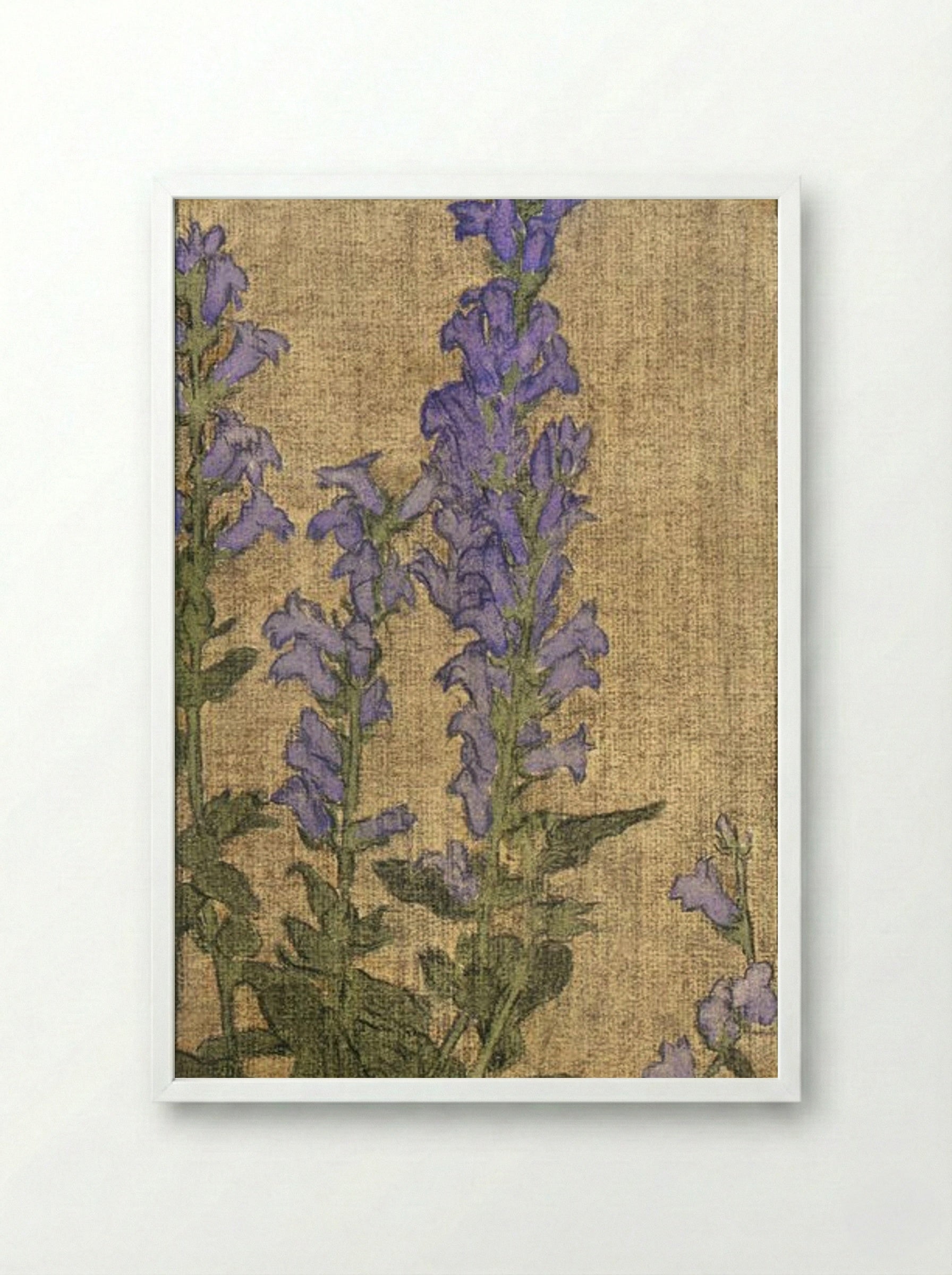 Delphinium - Hannah Borger Overbeck - Framed Print White