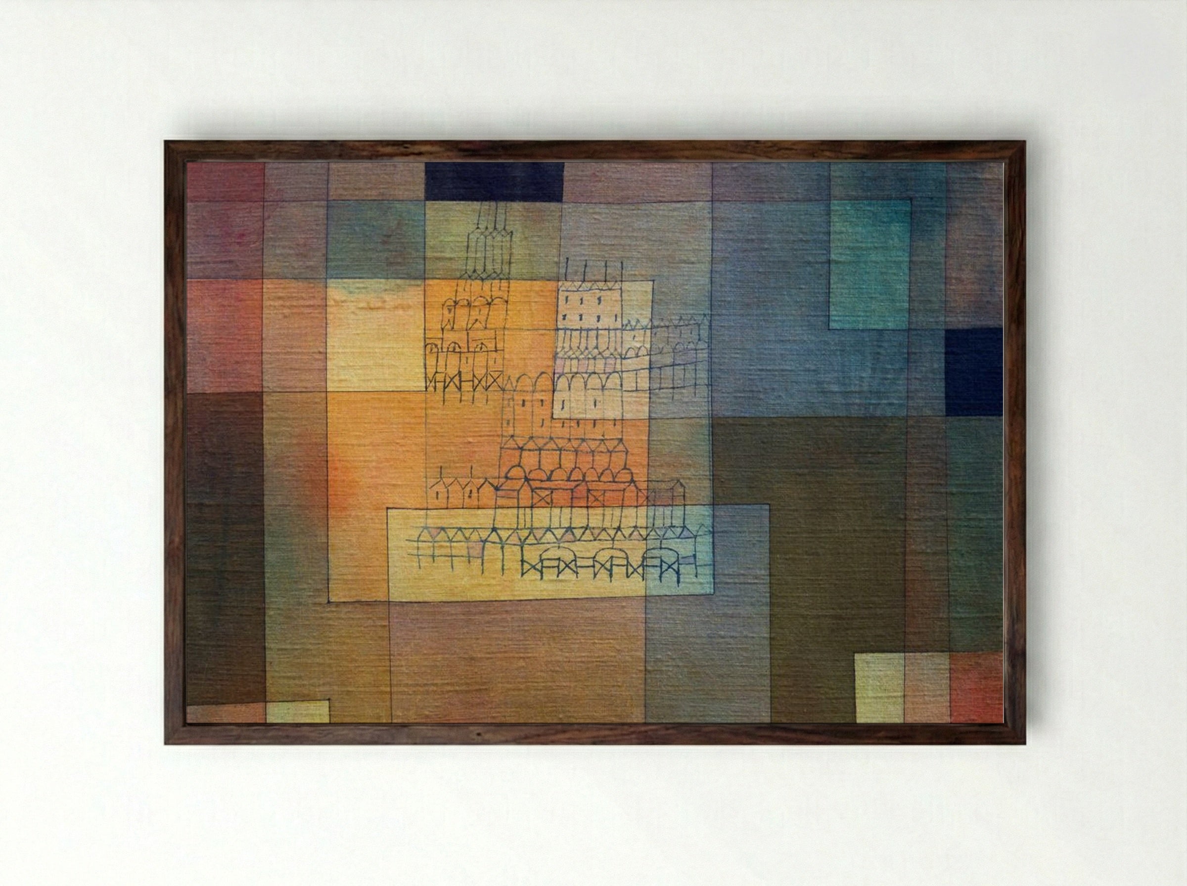 Polyphonic Architecture - Paul Klee - Framed Print Dark Wood