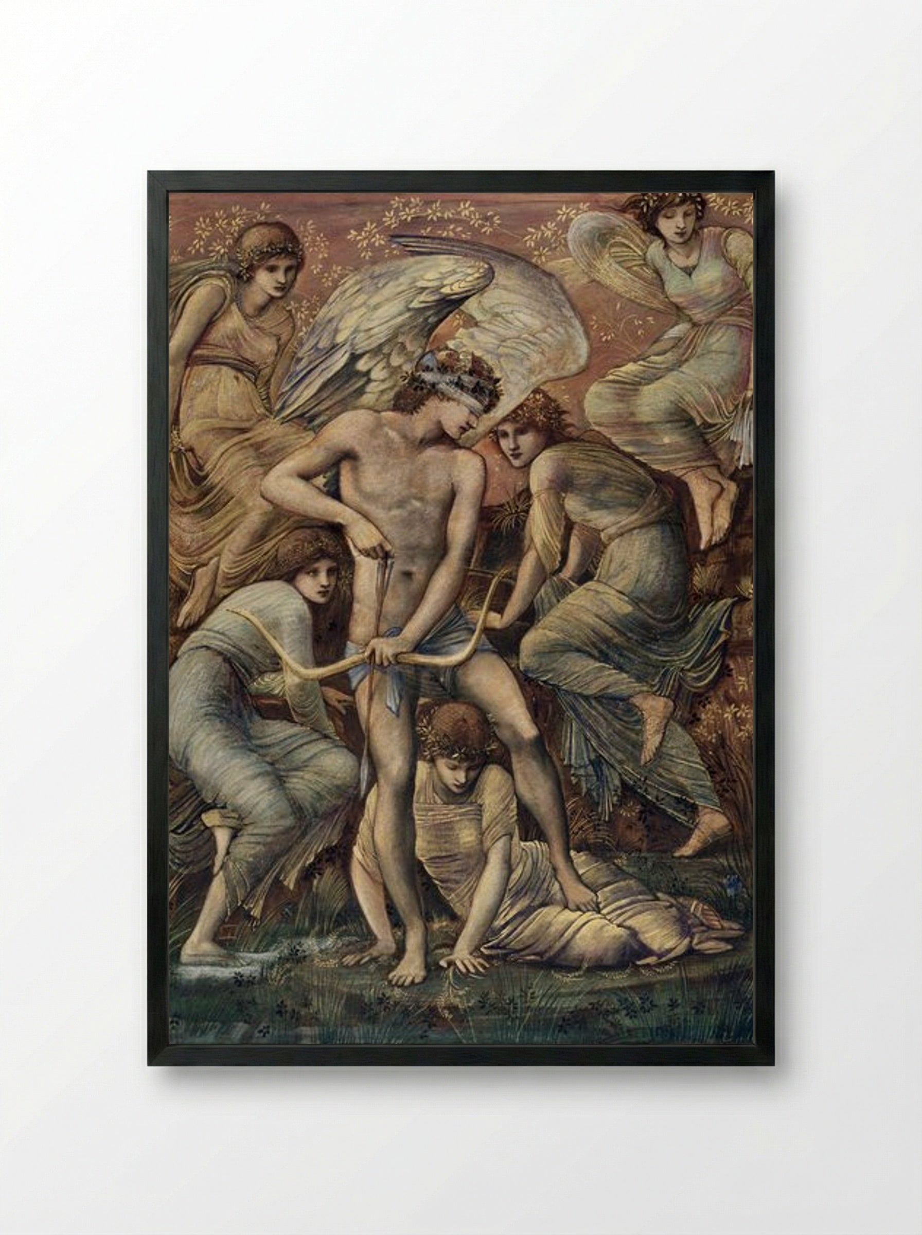Cupid's Hunting Fields - Edward Burne-Jones - Framed Print Black