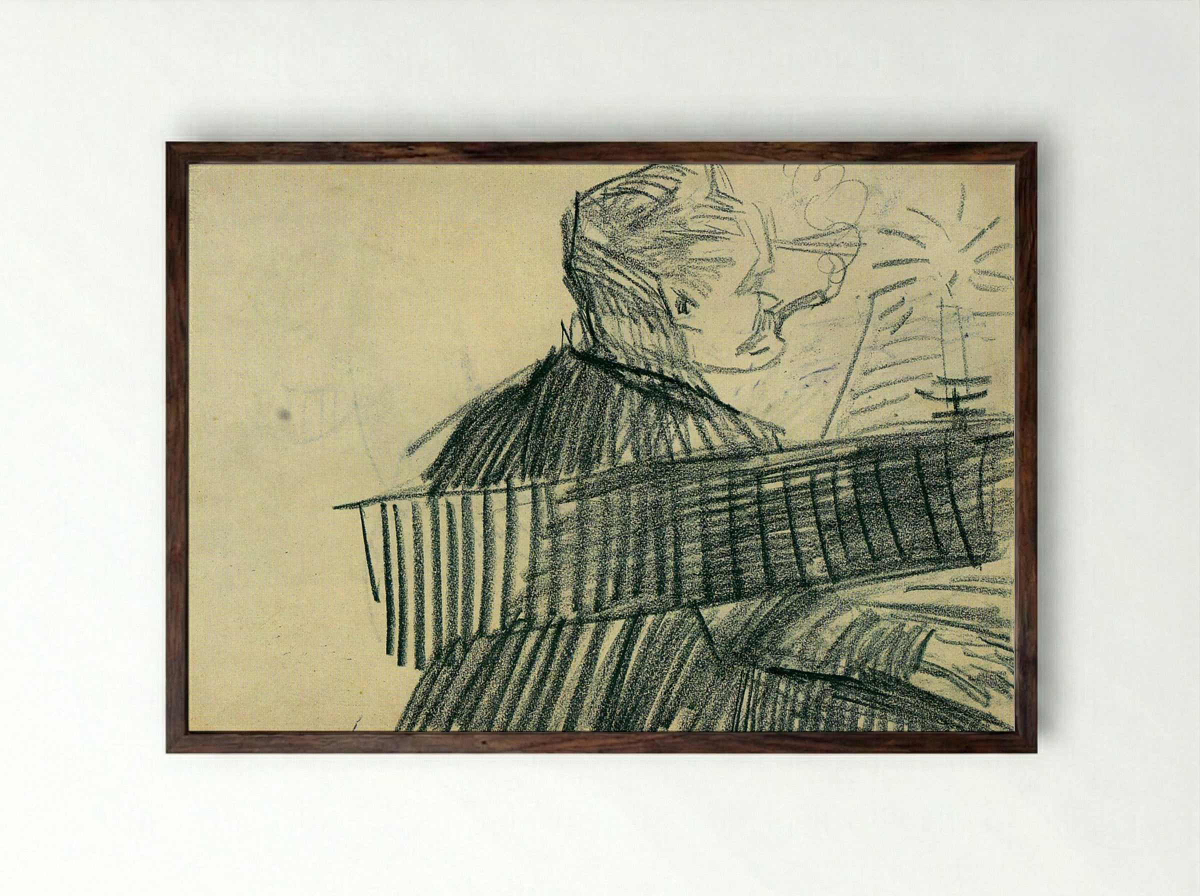 Pianist - Edvard Munch - Framed Print Dark Wood