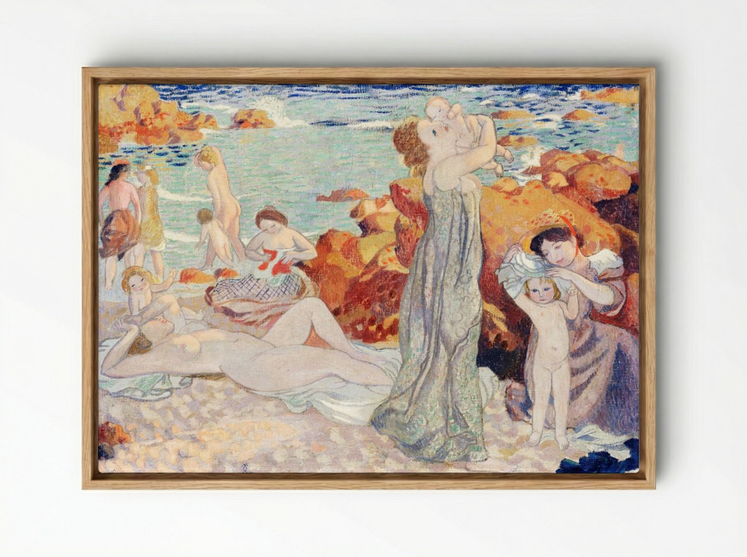 Bathers, Pouldu Beach - Maurice Denis - Framed Canvas Wood