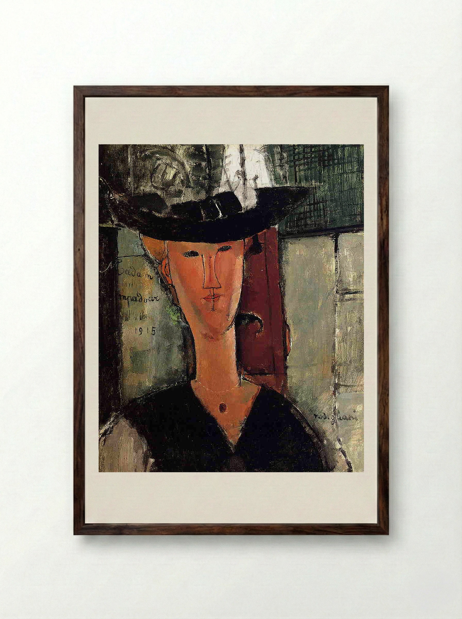 Madame Pompadour - Amedeo Modigliani - Framed Print Dark Wood