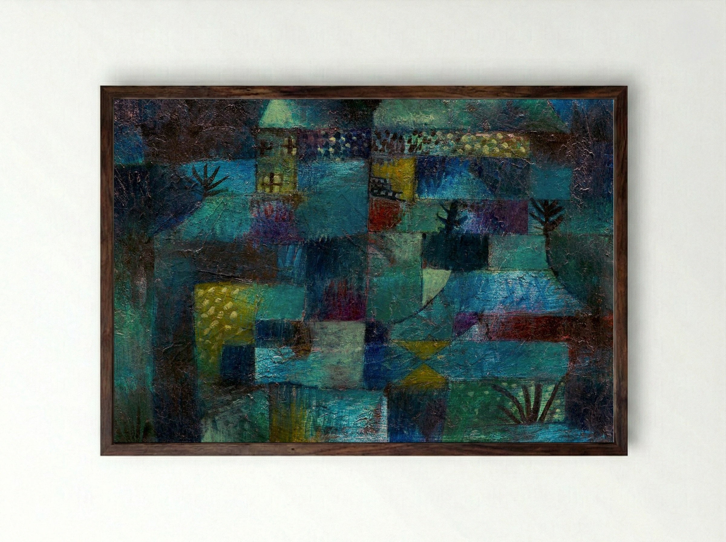 Terraced Garden - Paul Klee - Framed Print Dark Wood
