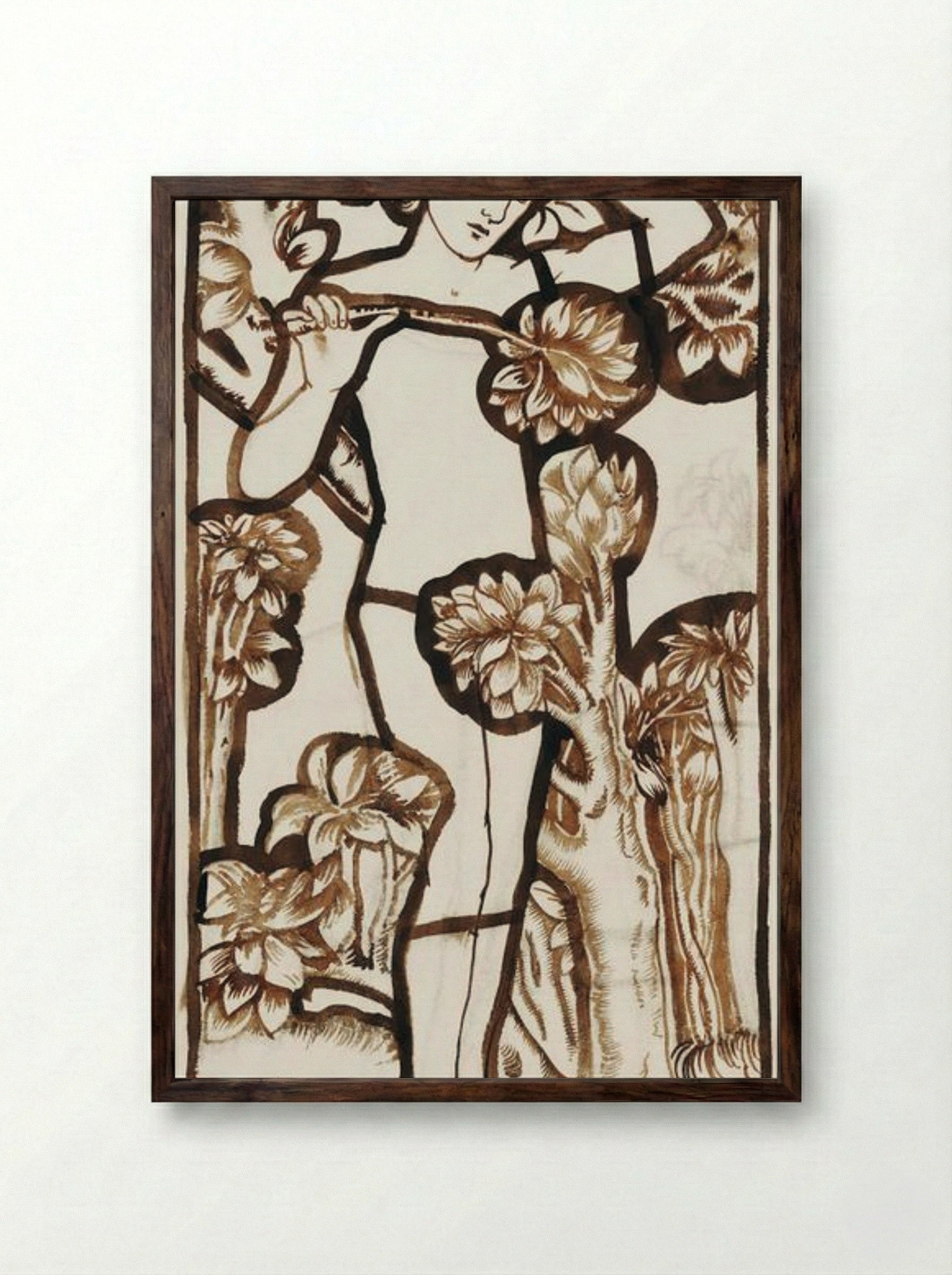 Adam - Edward Burne-Jones - Framed Print Dark Wood