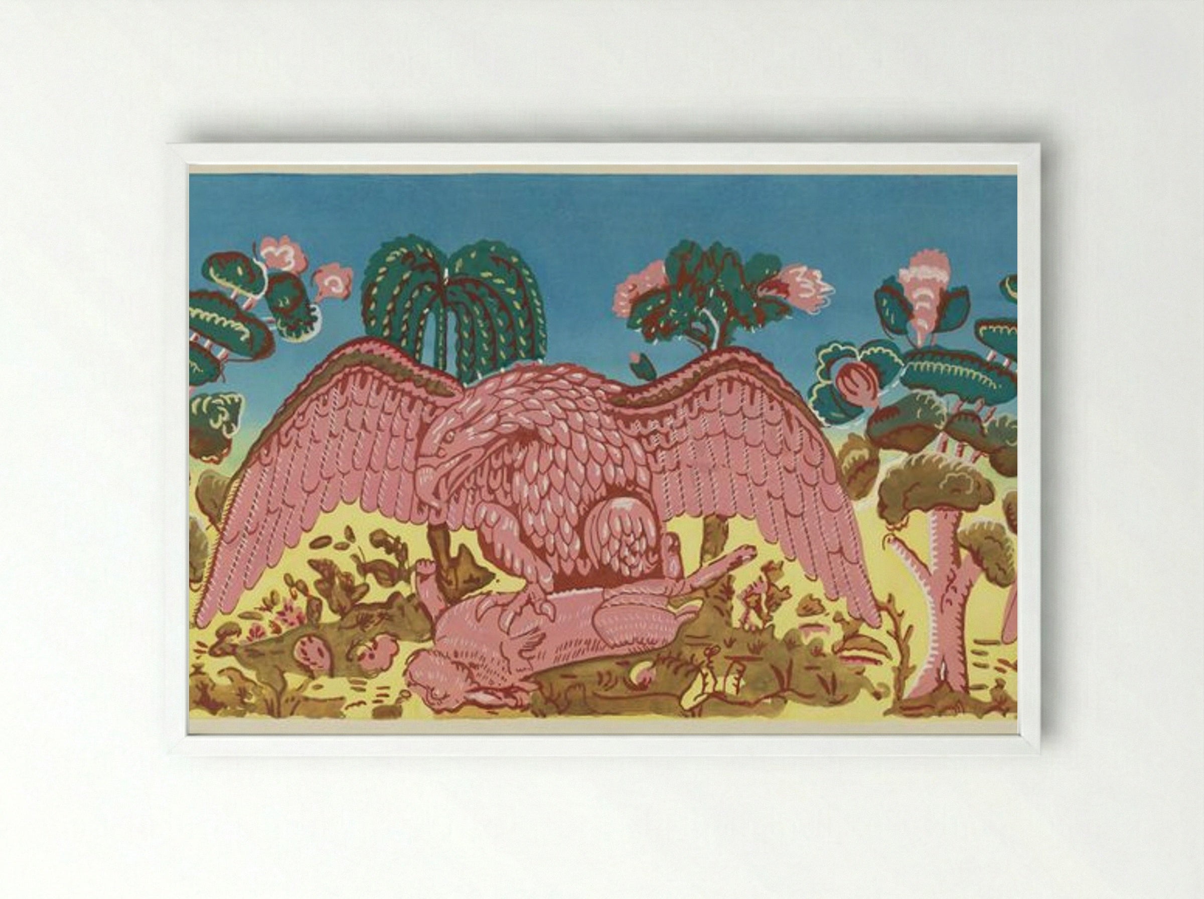 Bandbox Design, Eagle and Rabbit - Martin Partyka - Framed Print White