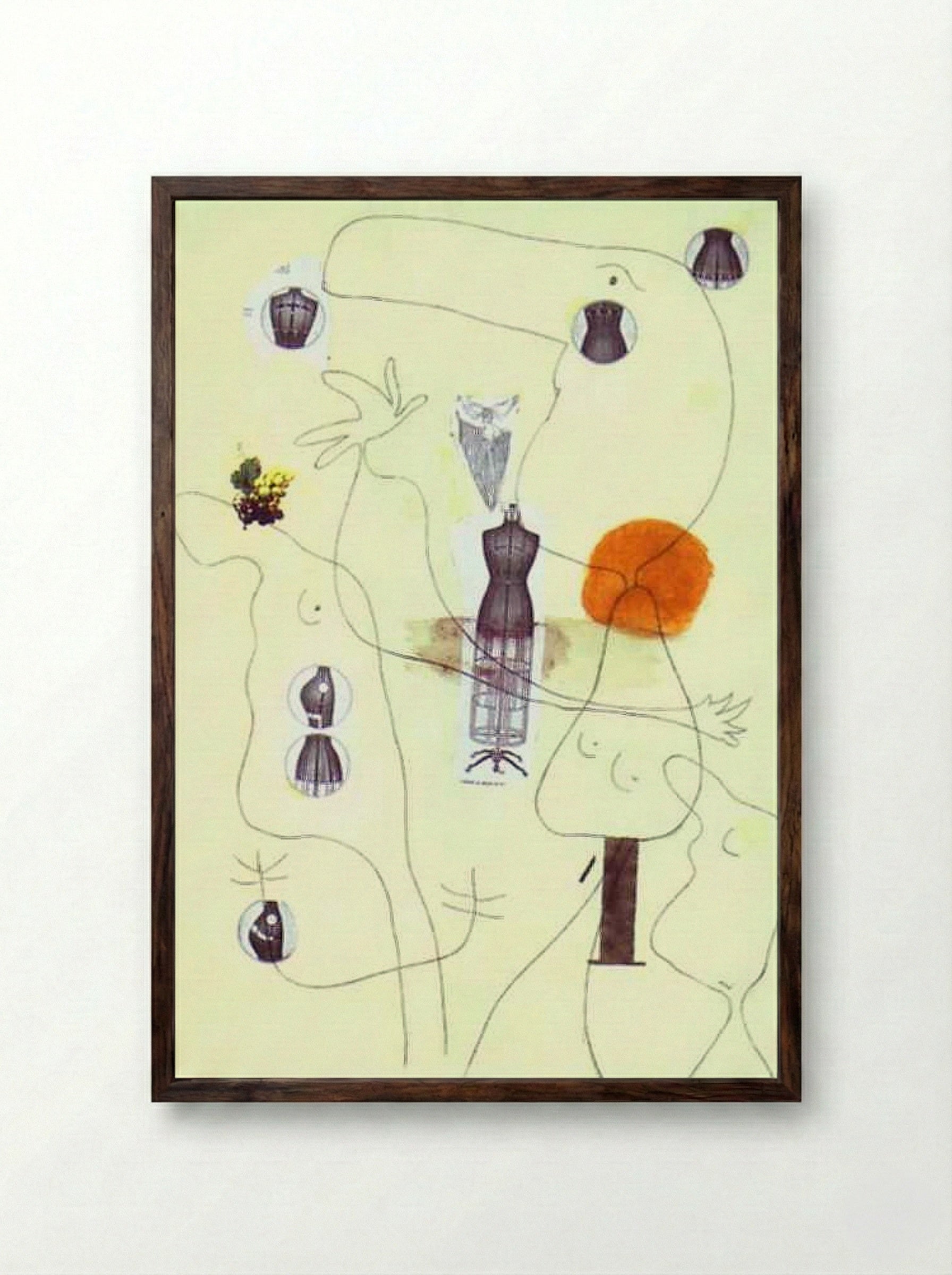 Metamorphose - Joan Miró - Framed Print Dark Wood