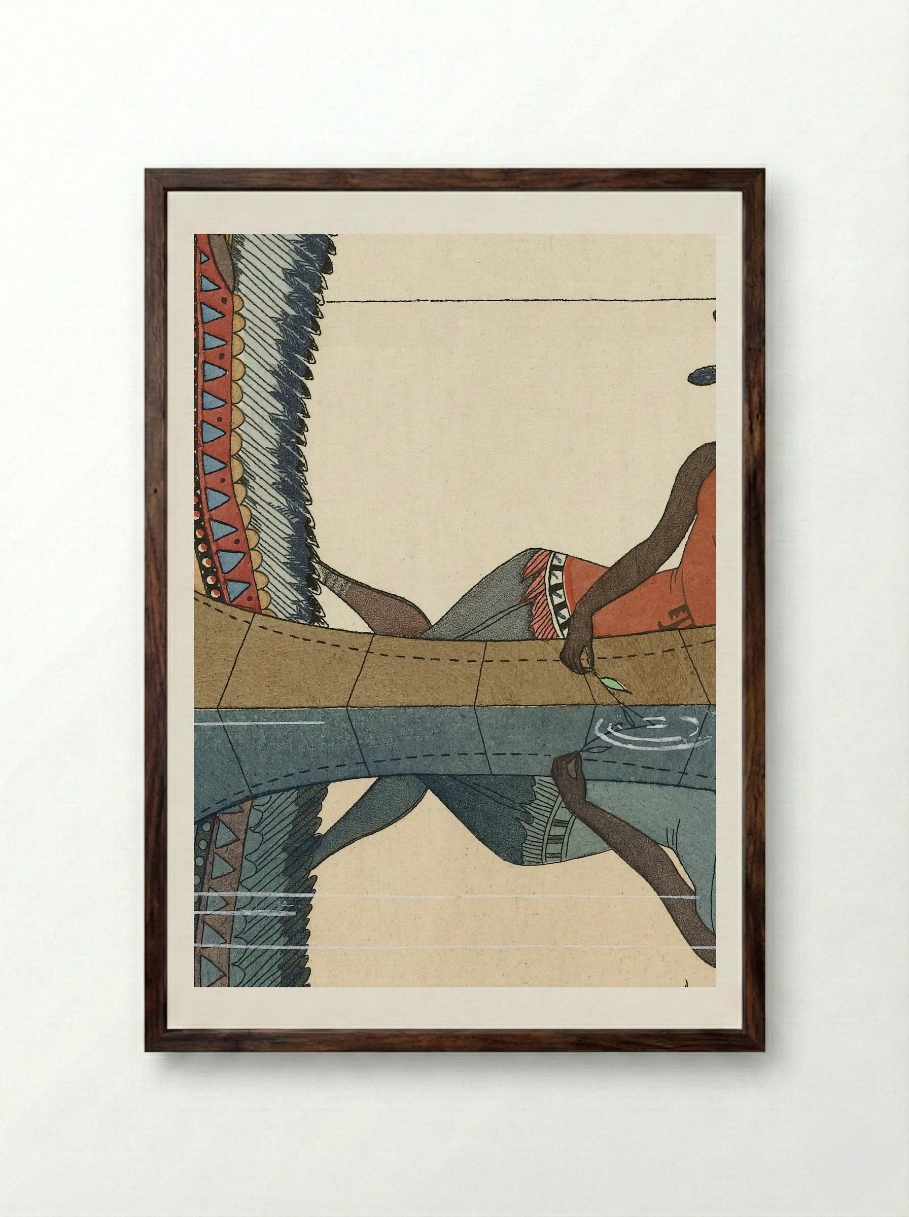 Le long du Missouri - George Barbier - Framed Print Dark Wood