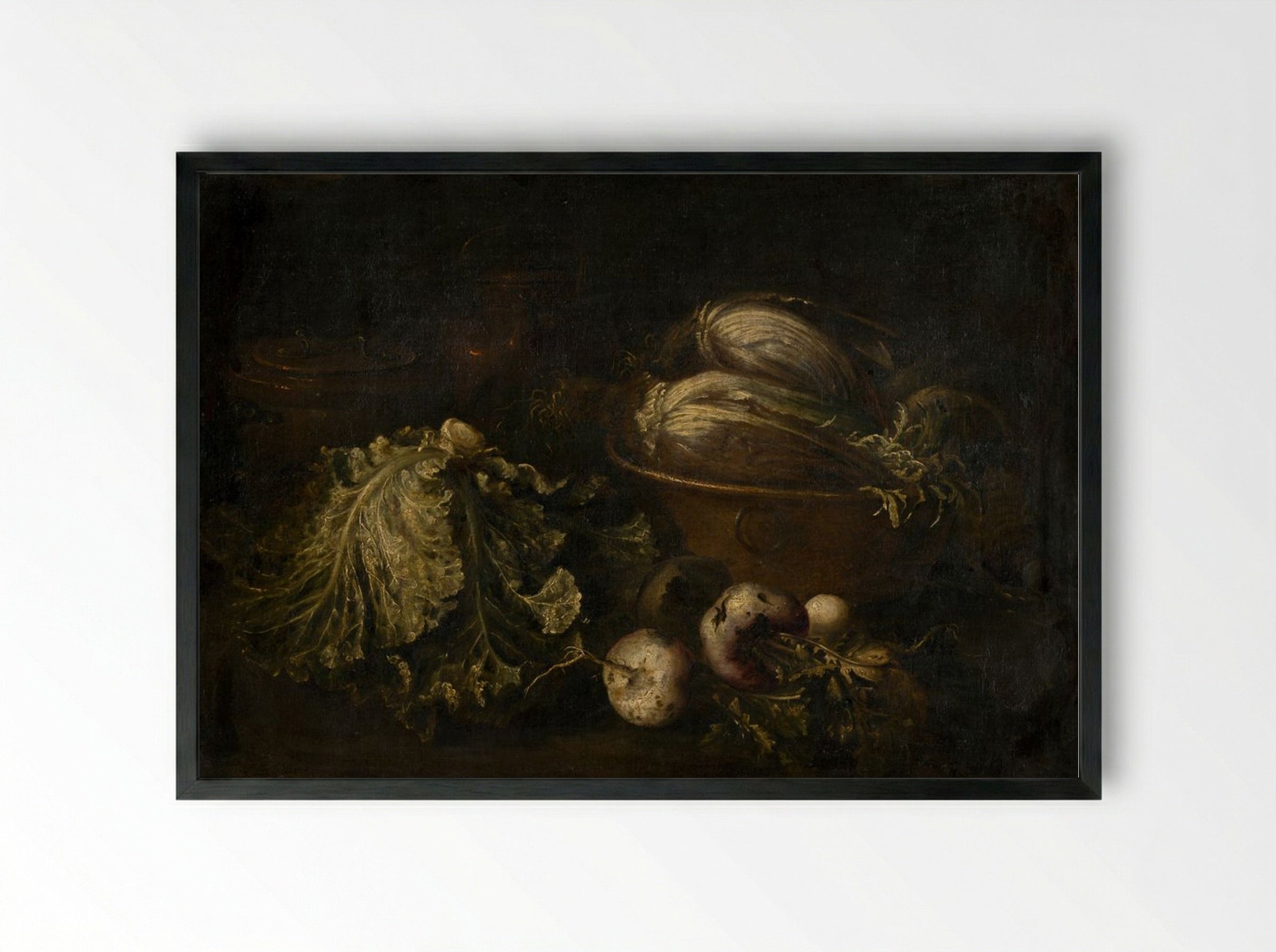 Still Life with Vegetables - Fine Art Print - Framed Print Black