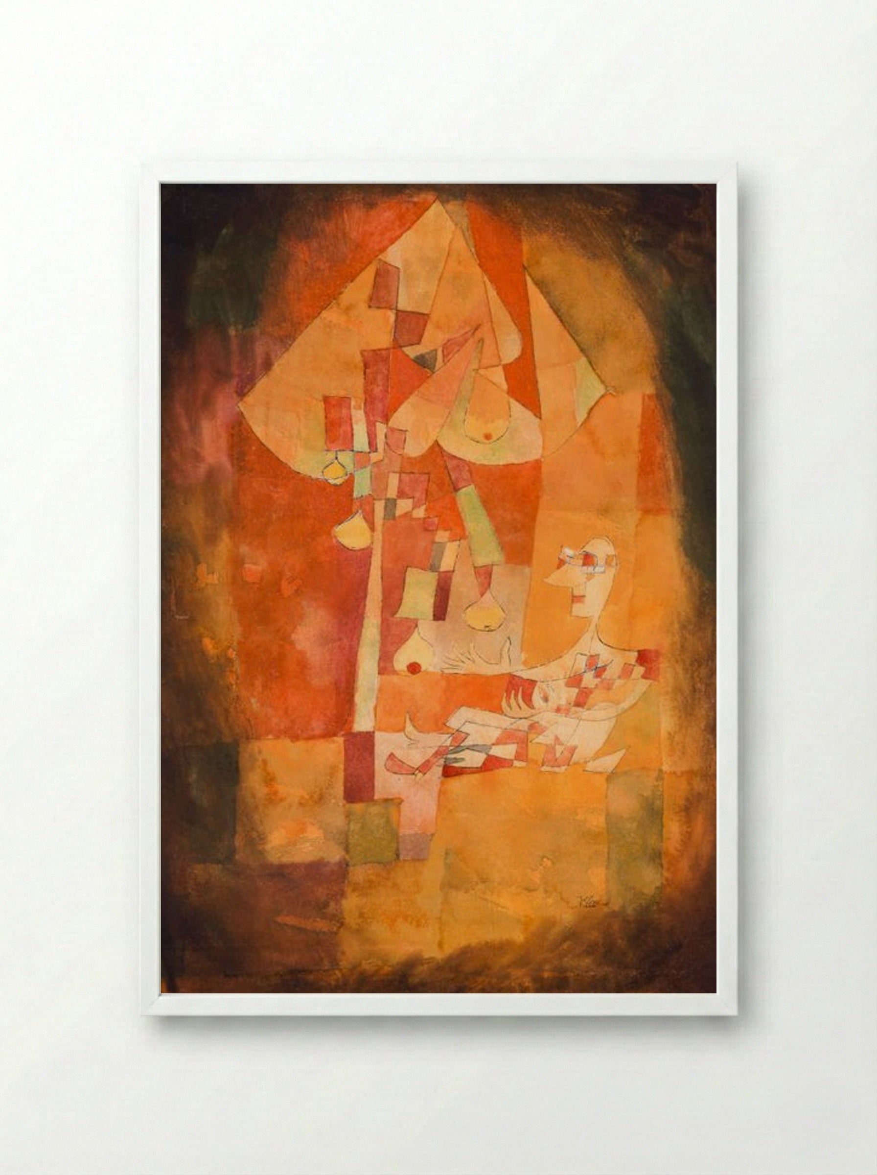 The Man Under the Pear Tree - Paul Klee - Framed Print White