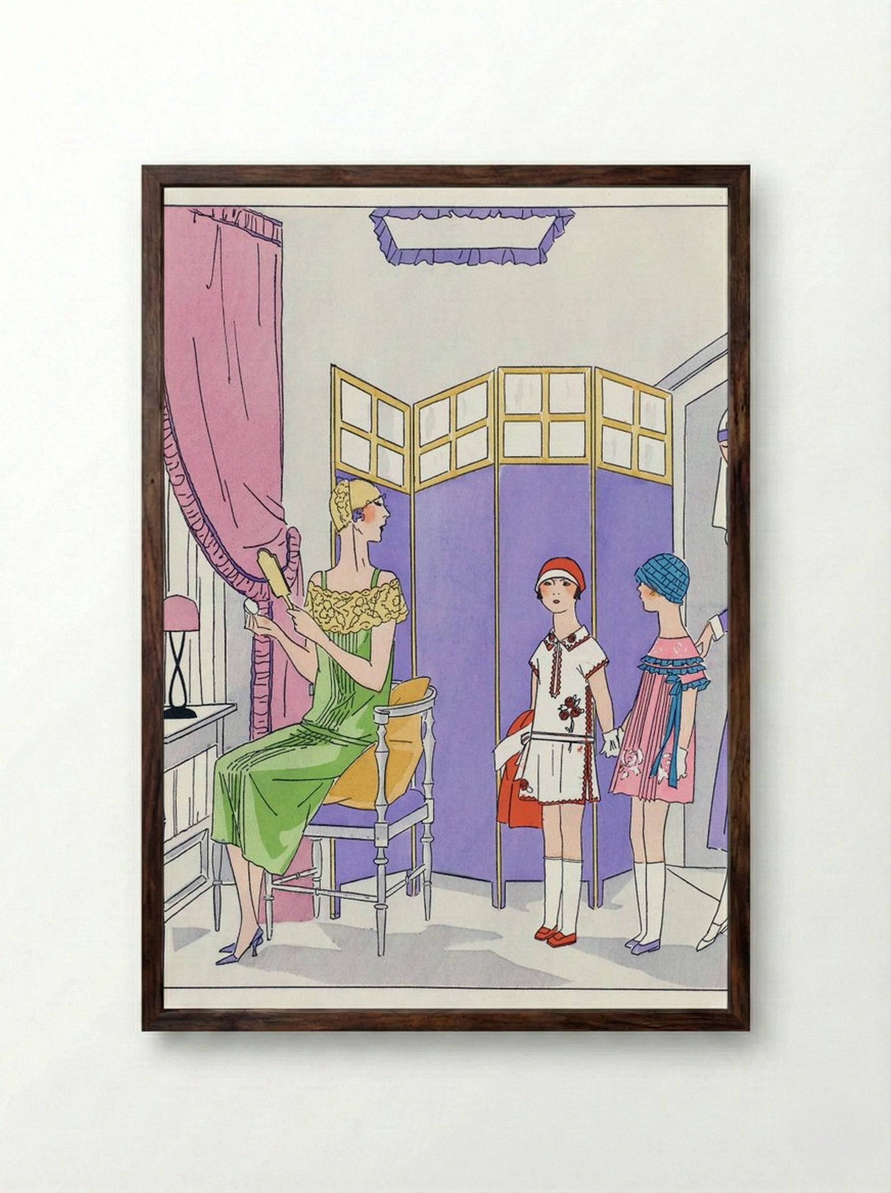 Woman at the Dressing Table - Maggy Rouff - Framed Print Dark Wood