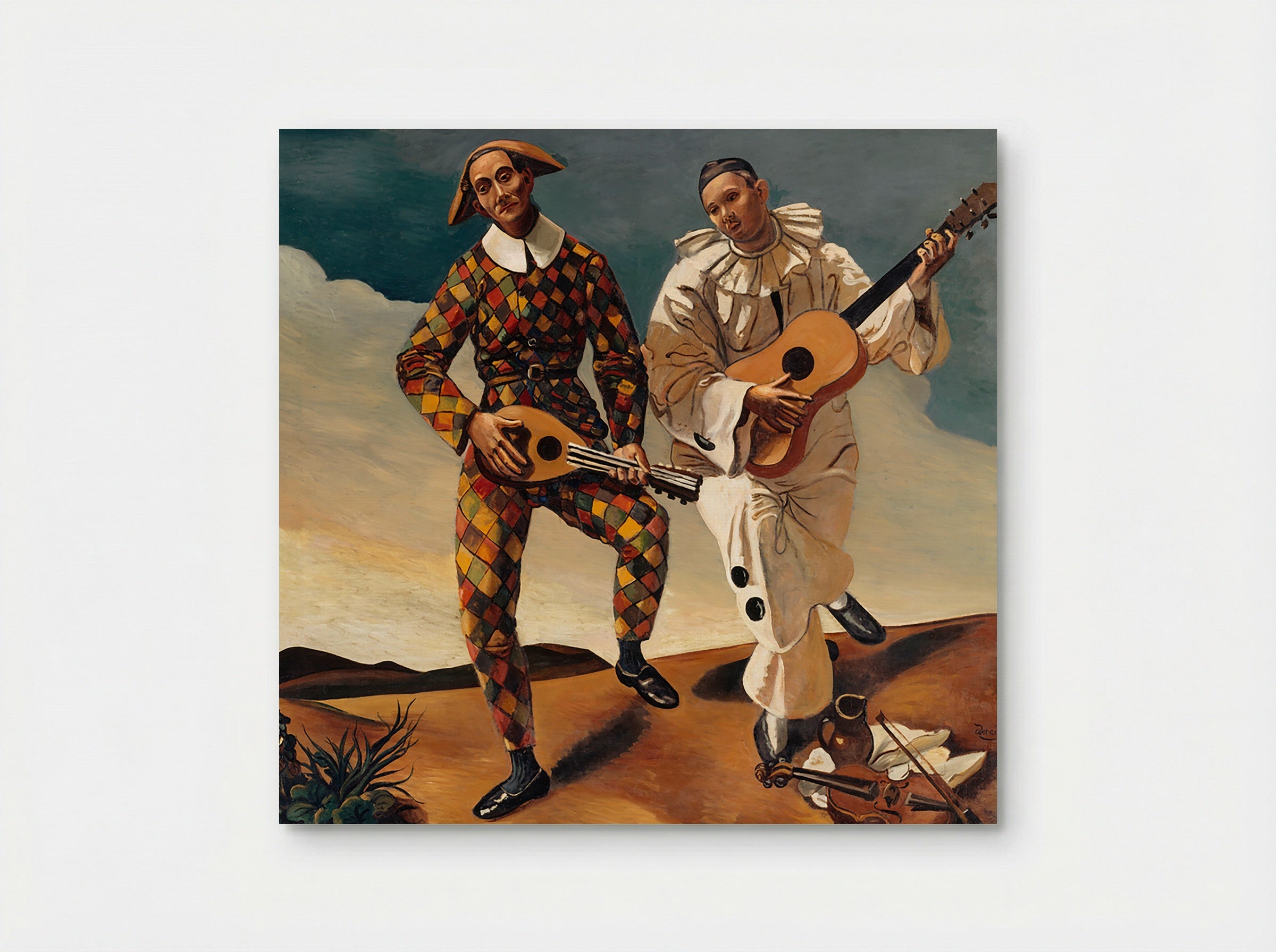 Harlequin and Pierrot (Two Musicians) - Pablo Picasso - Poster