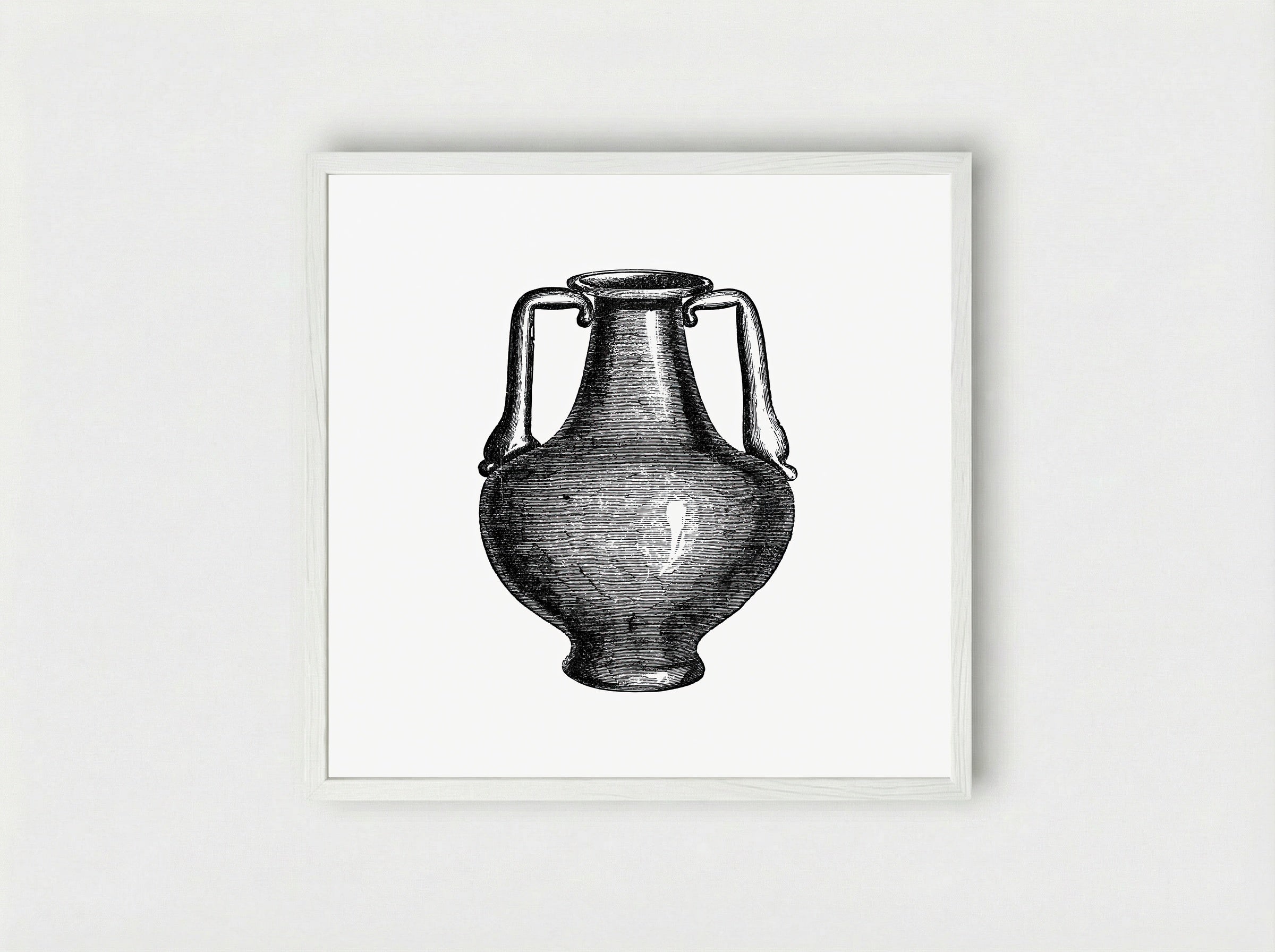 Classical Amphora - Fine Art Print - Framed Print White