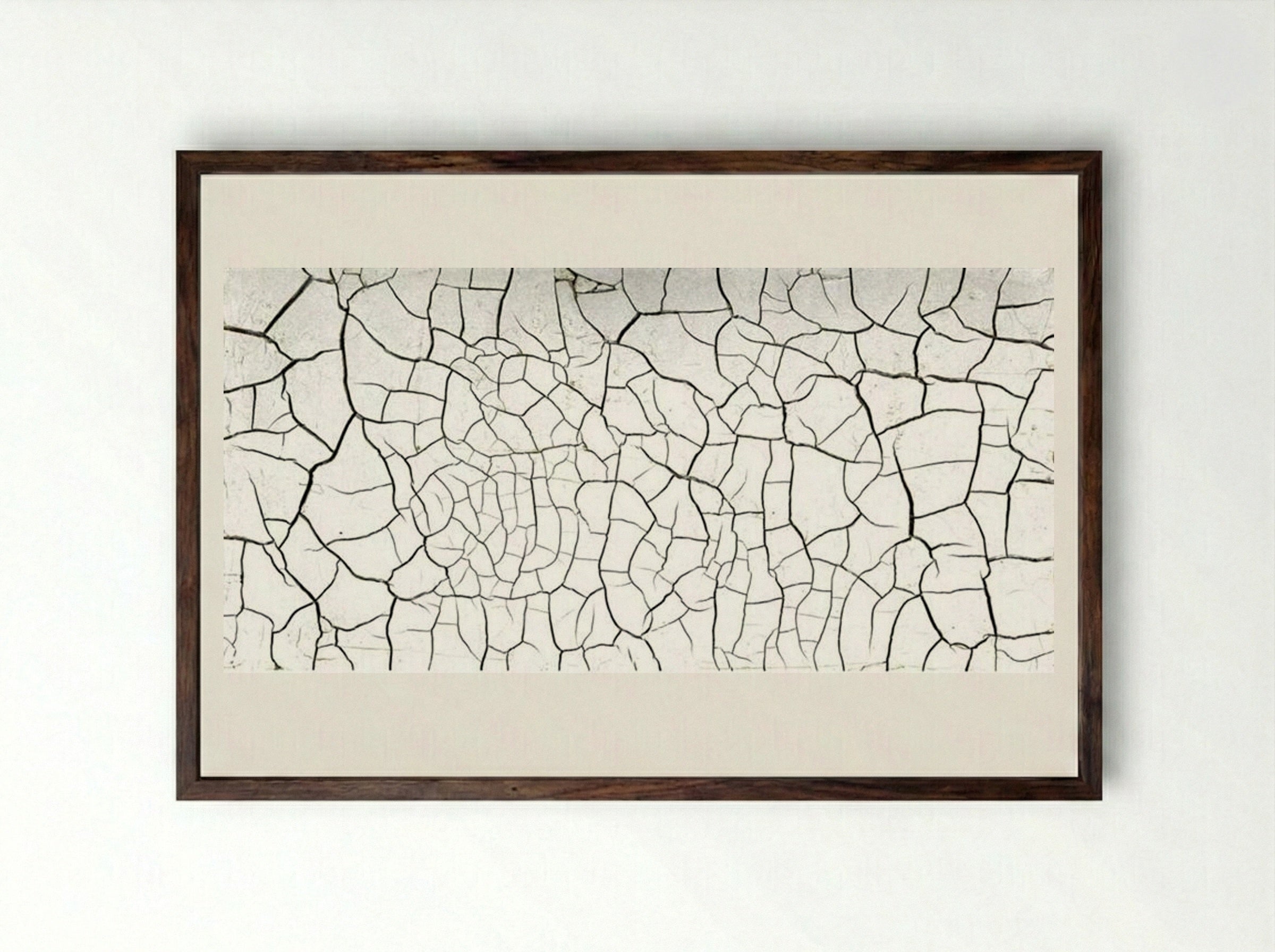 White Cretto - Alberto Burri - Framed Print Dark Wood